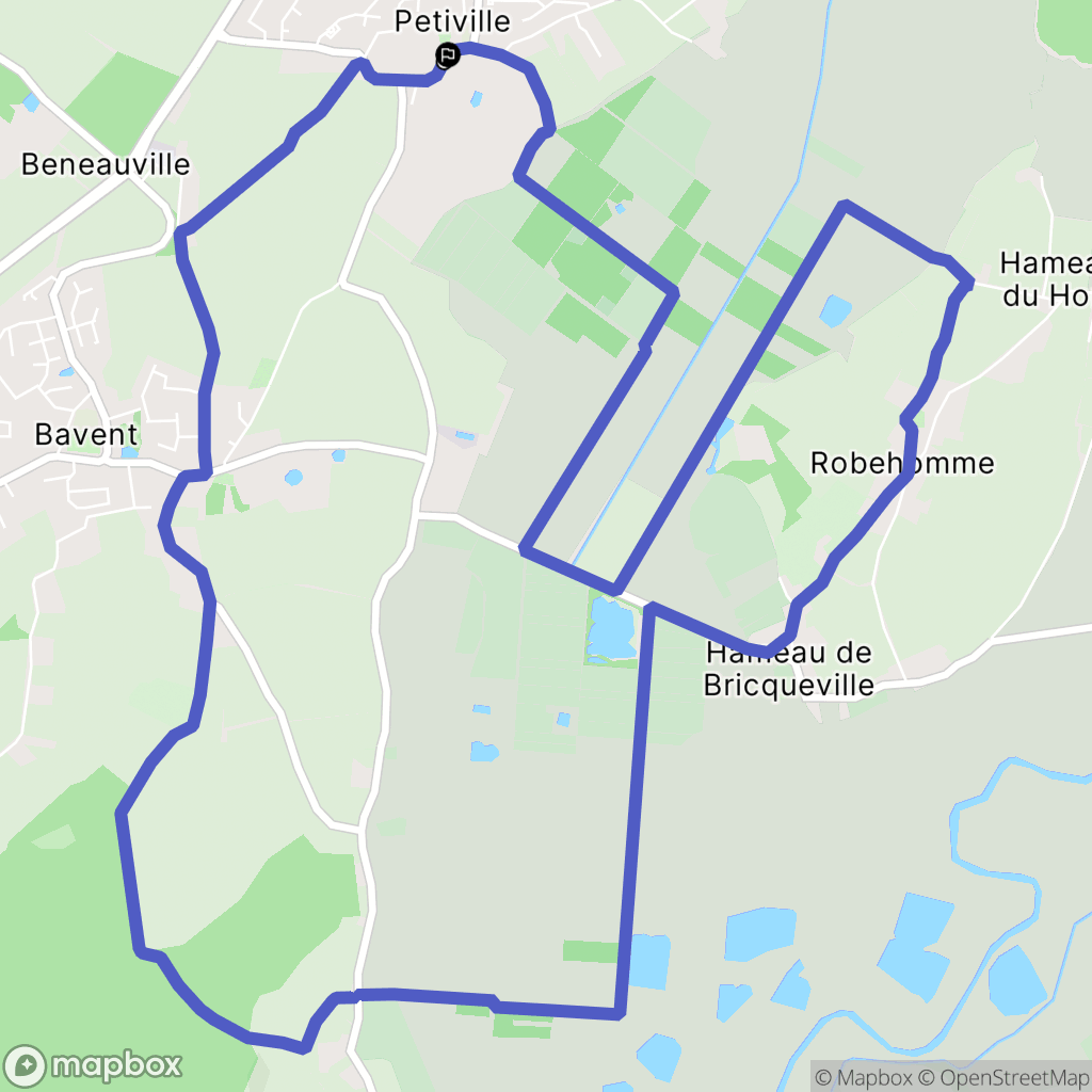 Petiville : carte du parcours de randonnée - France