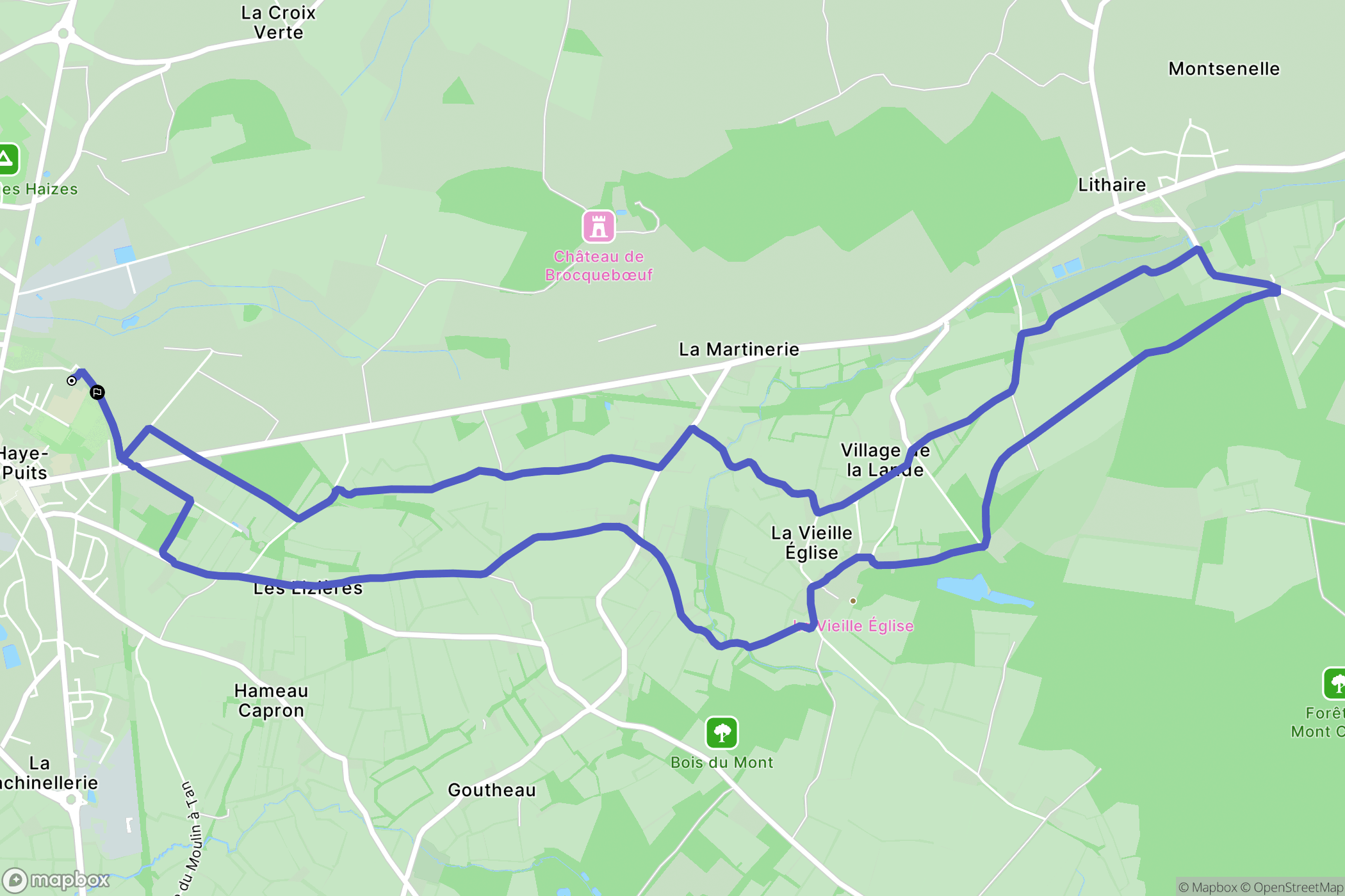 La Haye-du-Puits : carte du parcours de randonnée - France