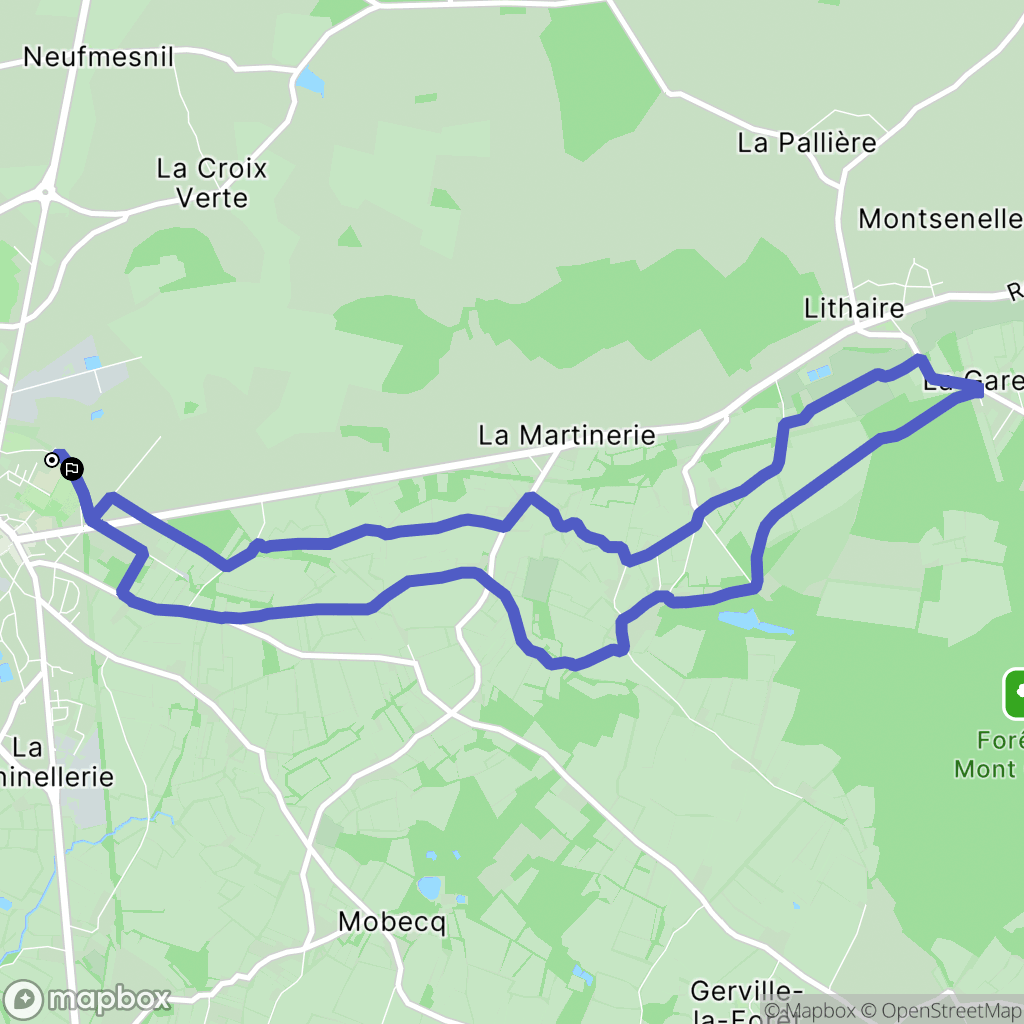 La Haye-du-Puits : carte du parcours de randonnée - France