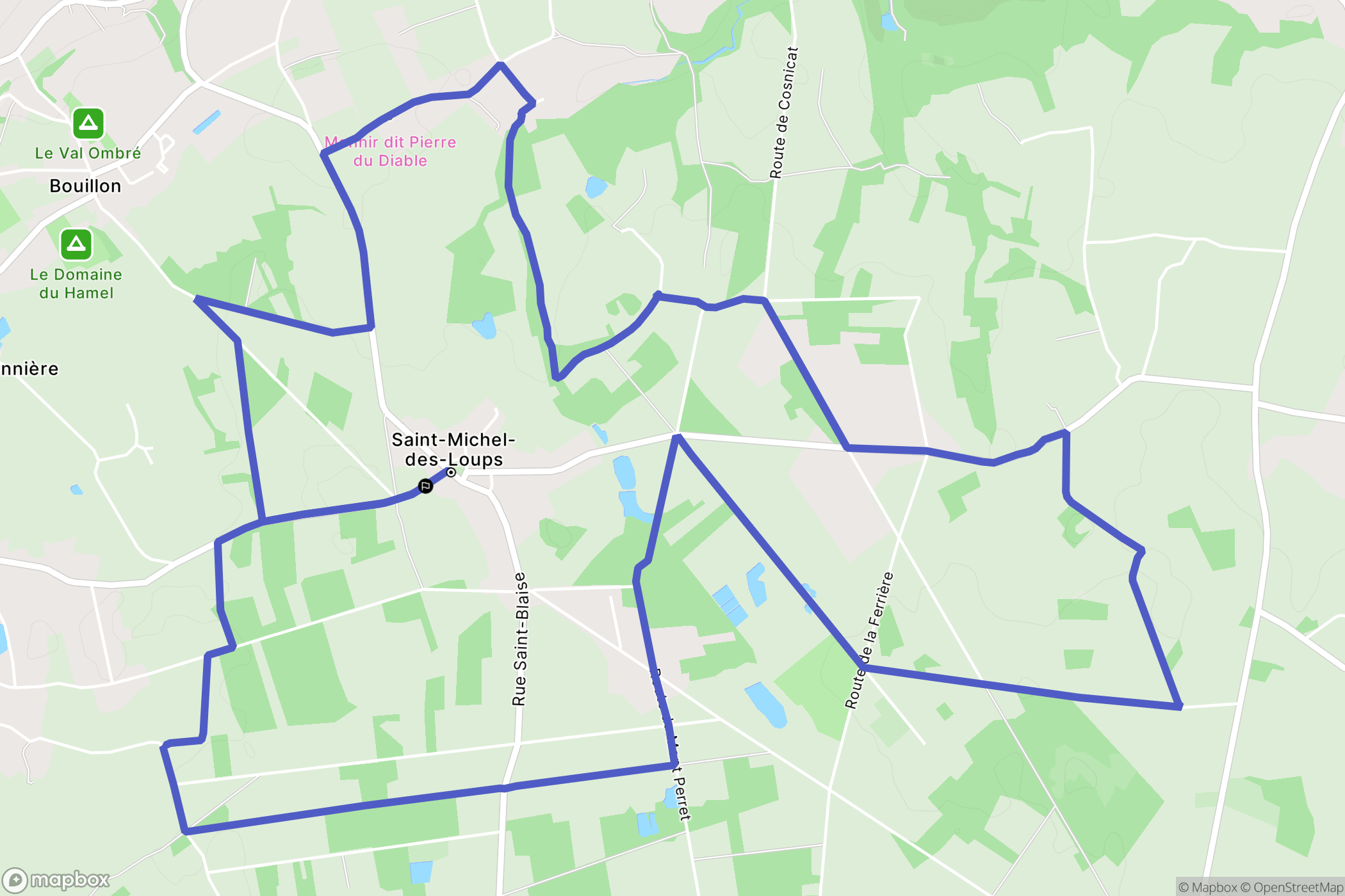 Saint Michel des Loups : carte du parcours de randonnée - France