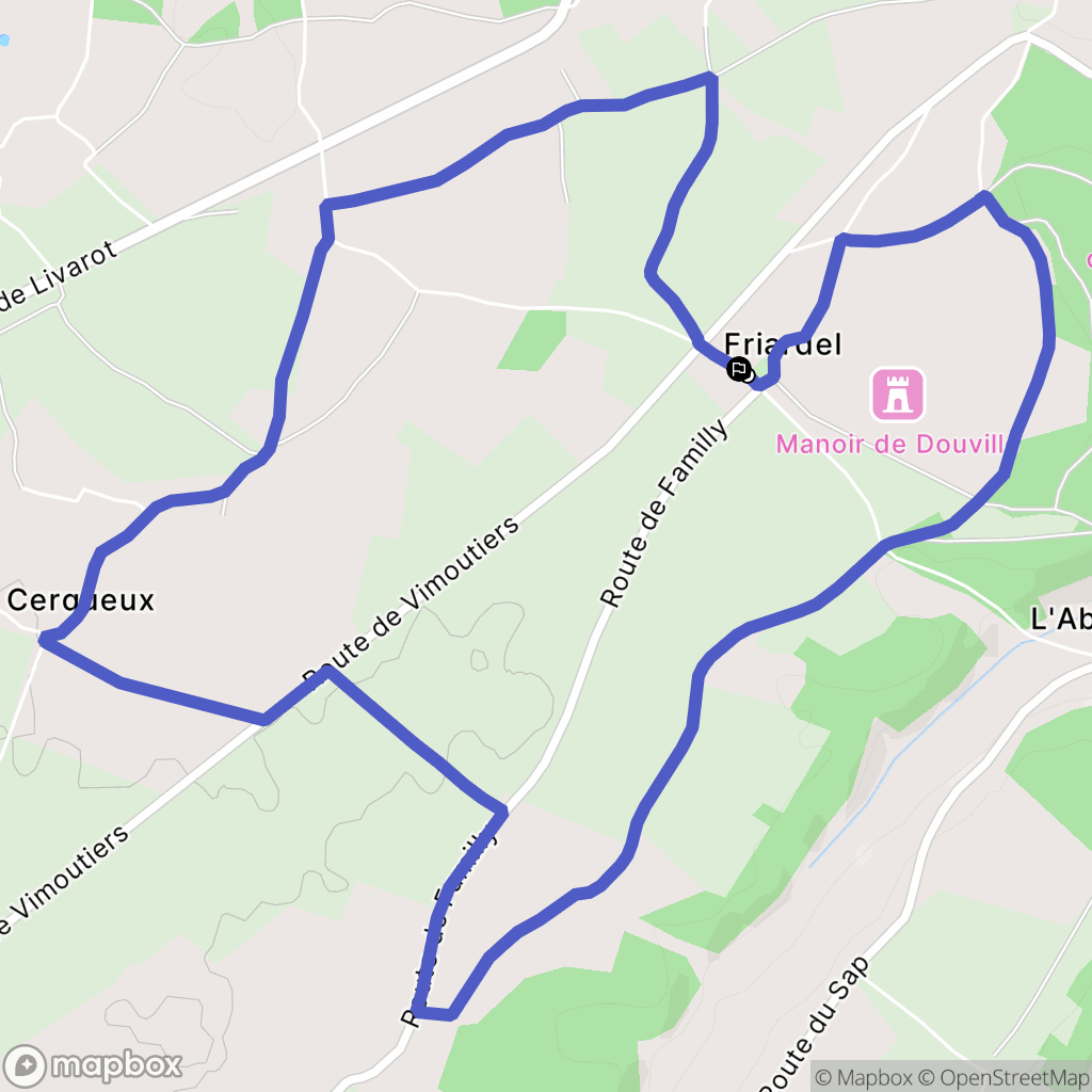 La Vespière-Friardel (Friardel) : carte du parcours de randonnée - France