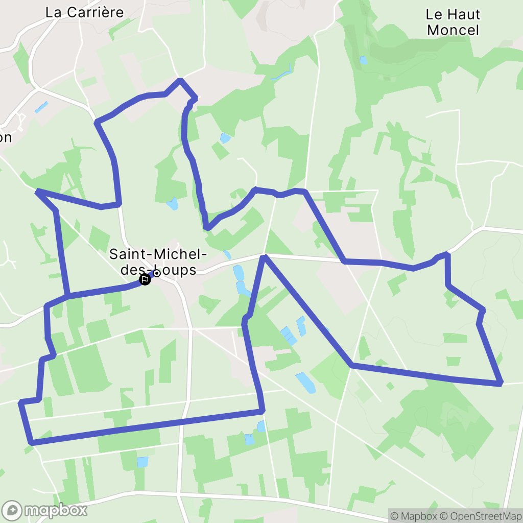 Saint Michel des Loups : carte du parcours de randonnée - France