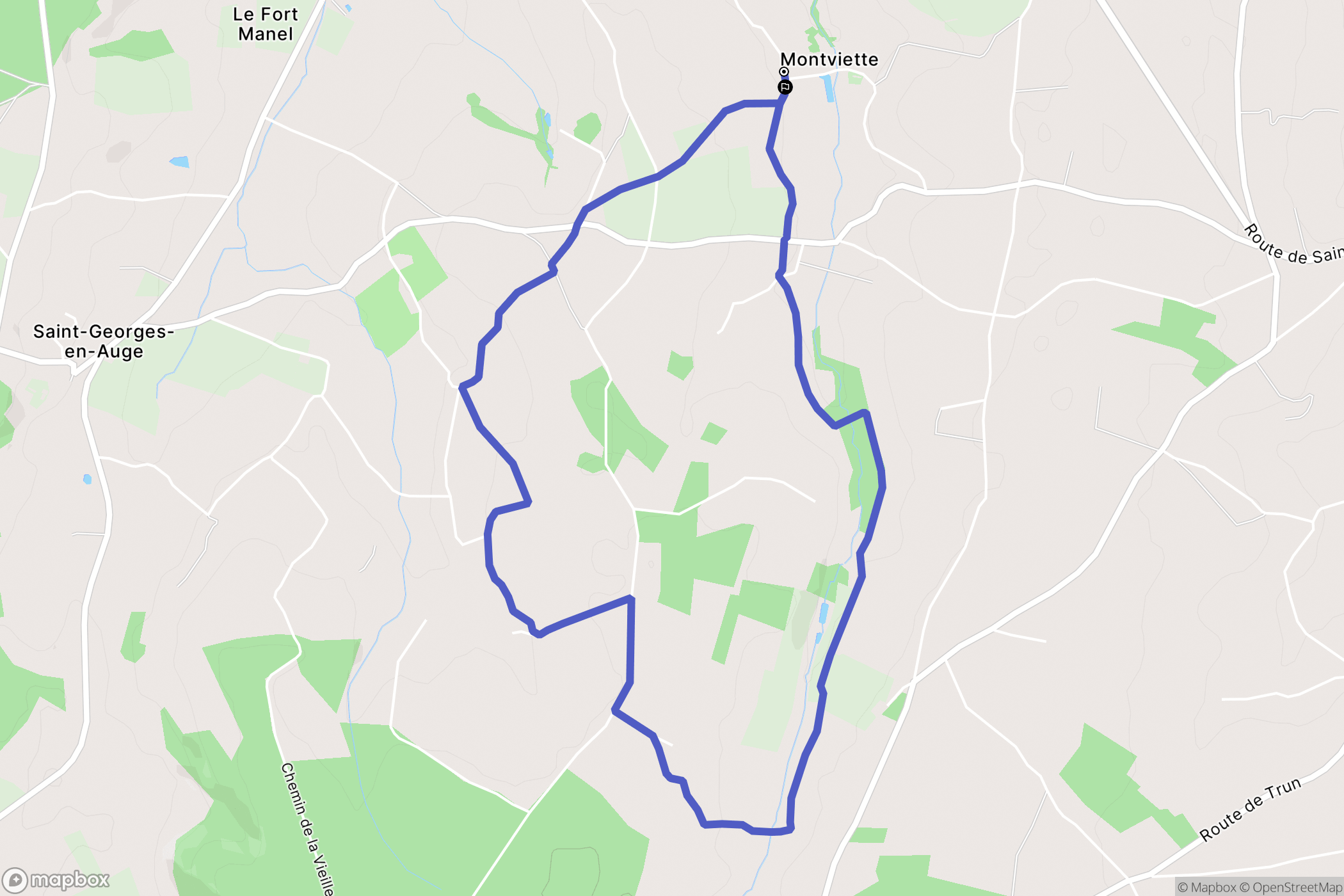 Montviette : carte du parcours de randonnée - France