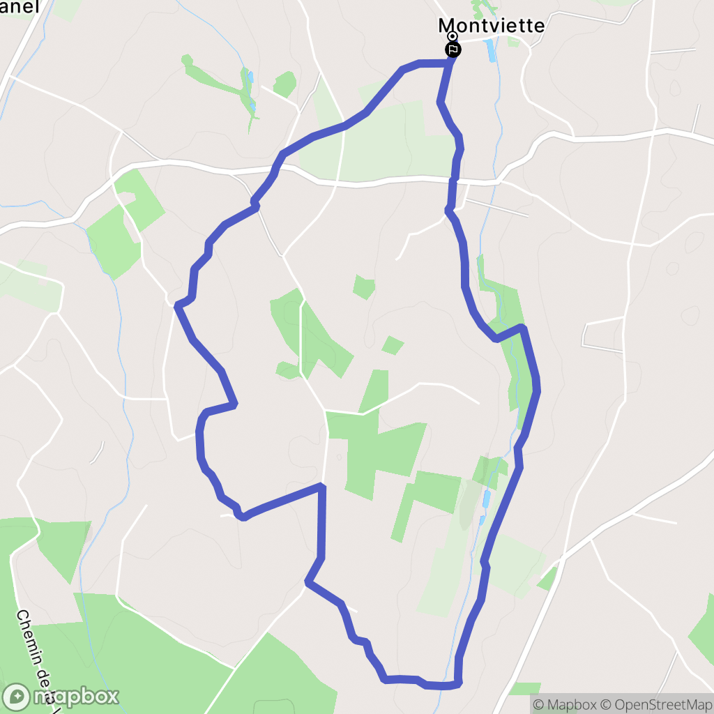 Montviette : carte du parcours de randonnée - France