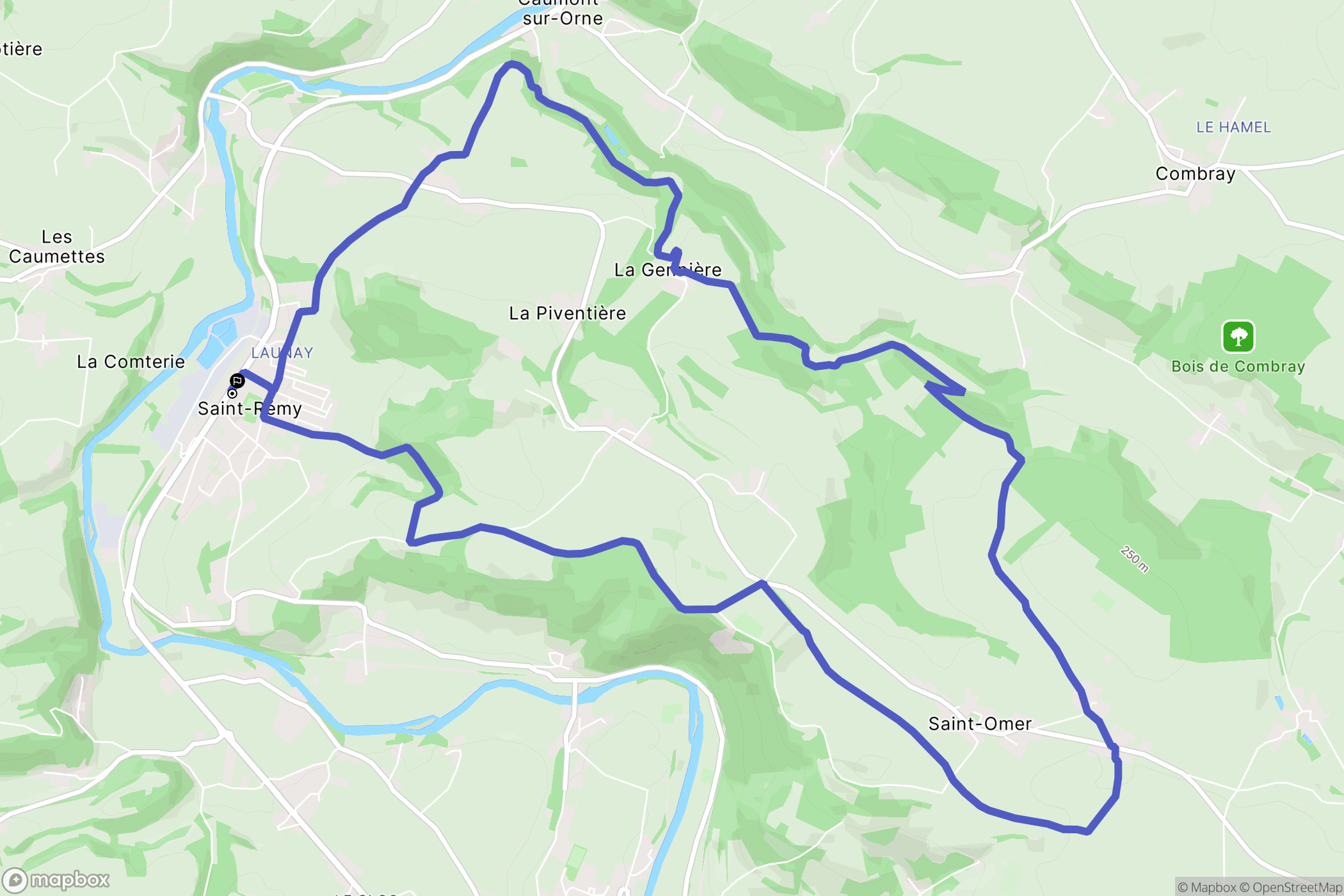 Saint Rémy : carte du parcours de randonnée - France