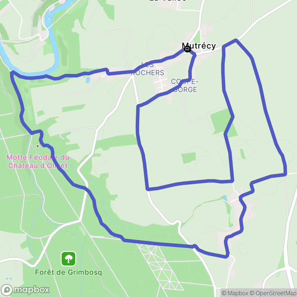 Mutrécy : carte du parcours de randonnée - France