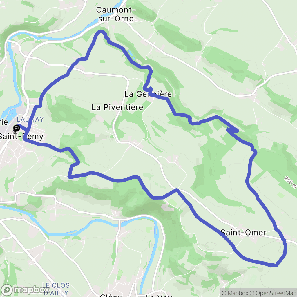 Saint Rémy : carte du parcours de randonnée - France