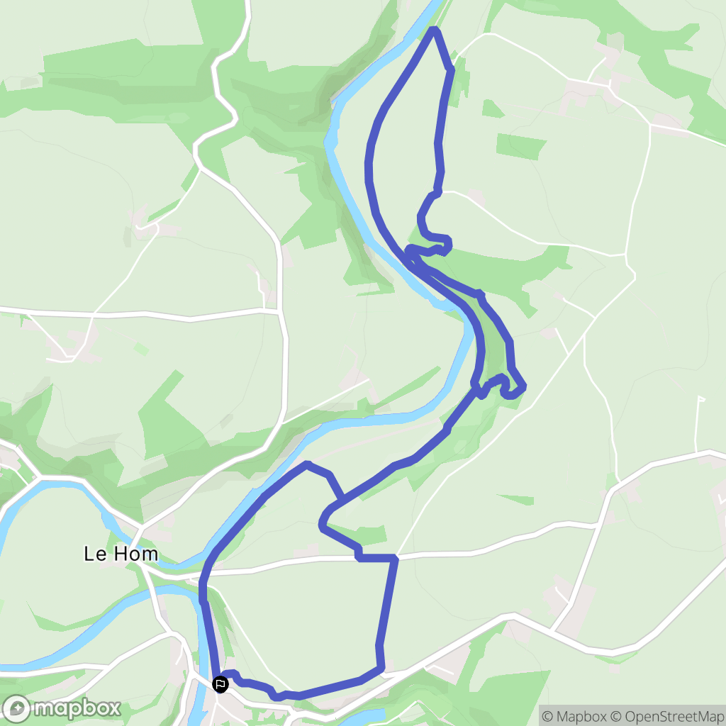 Le Hom (Thury-Harcourt) : carte du parcours de randonnée - France