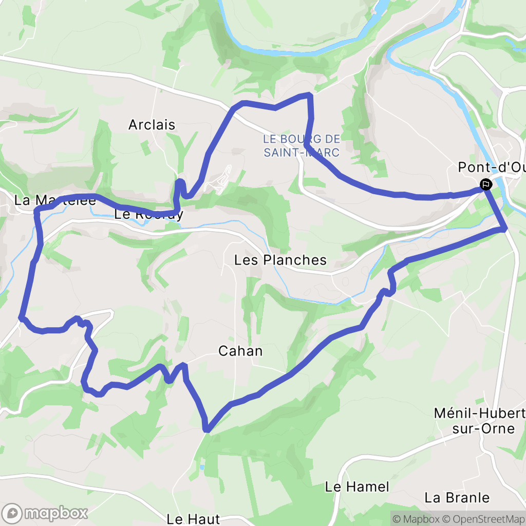 Pont-d'Ouilly : carte du parcours de randonnée - France