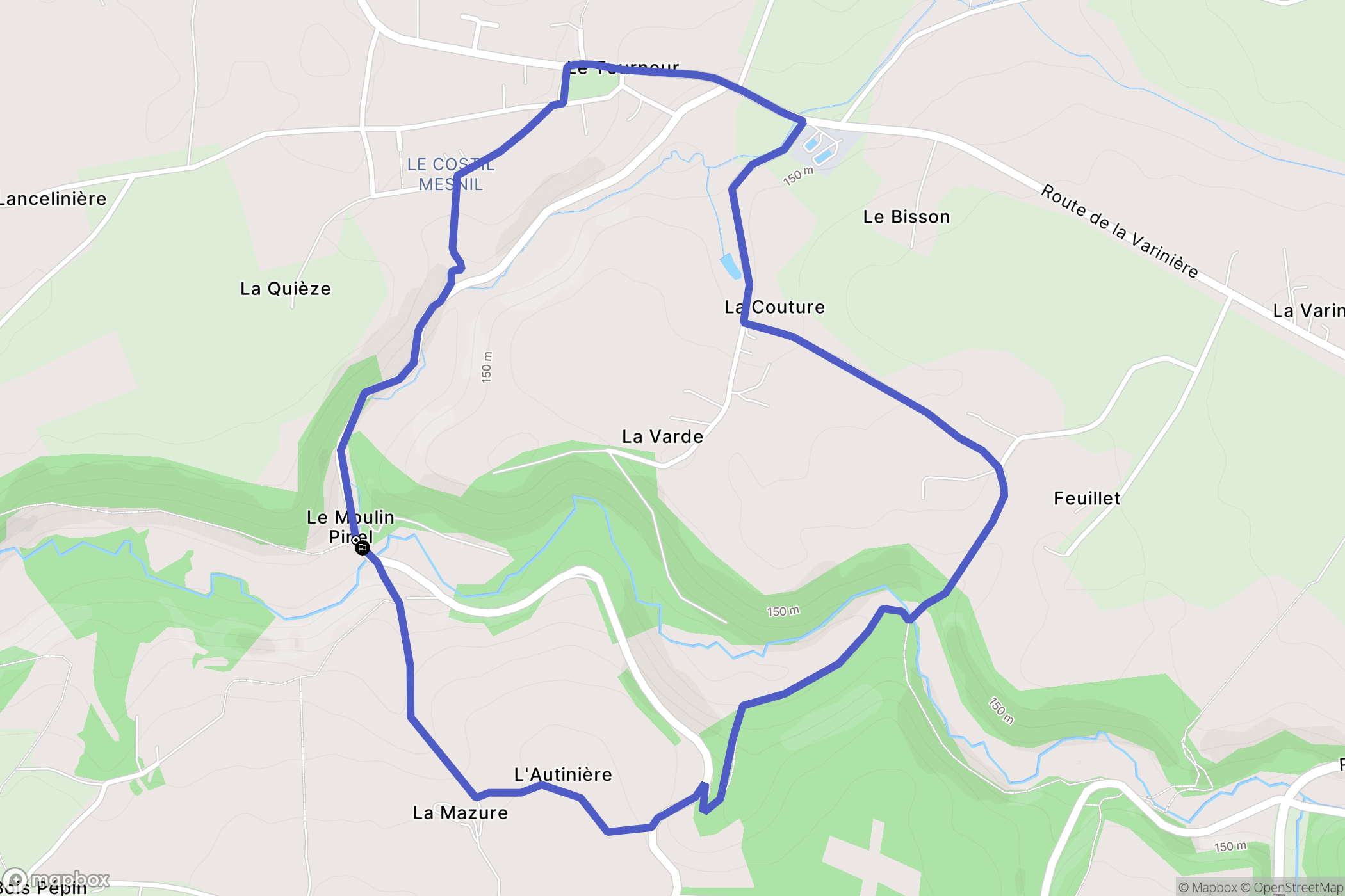 Le Tourneur : carte du parcours de randonnée - France