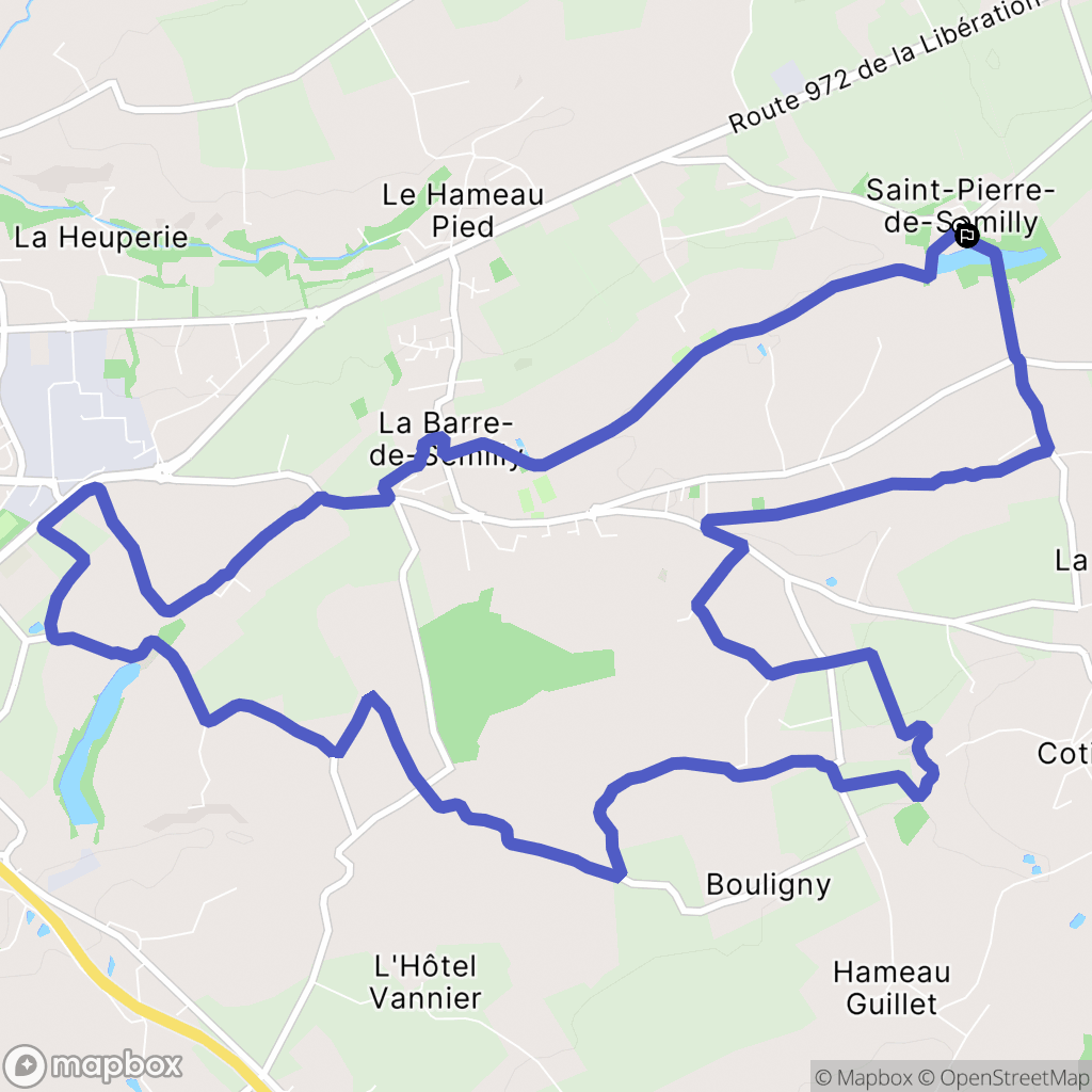 Saint-Pierre-de-Semilly : carte du parcours de randonnée - France