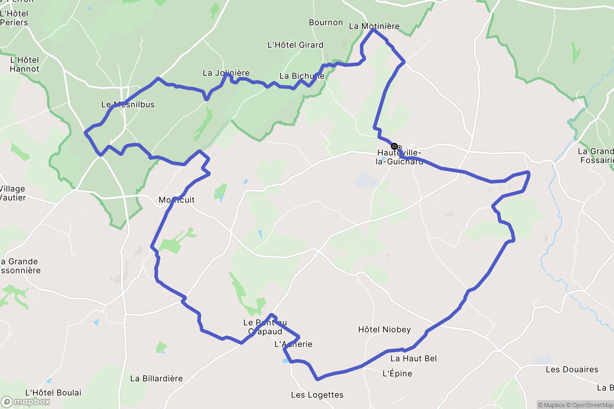 Hauteville-la-Guichard : carte du parcours de randonnée - France