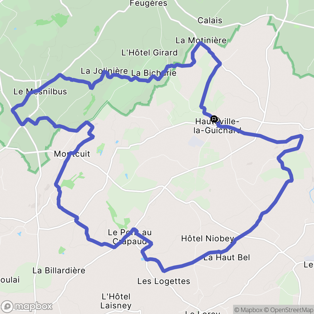 Hauteville-la-Guichard : carte du parcours de randonnée - France