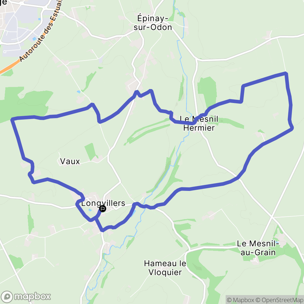 Longvillers : carte du parcours de randonnée - France