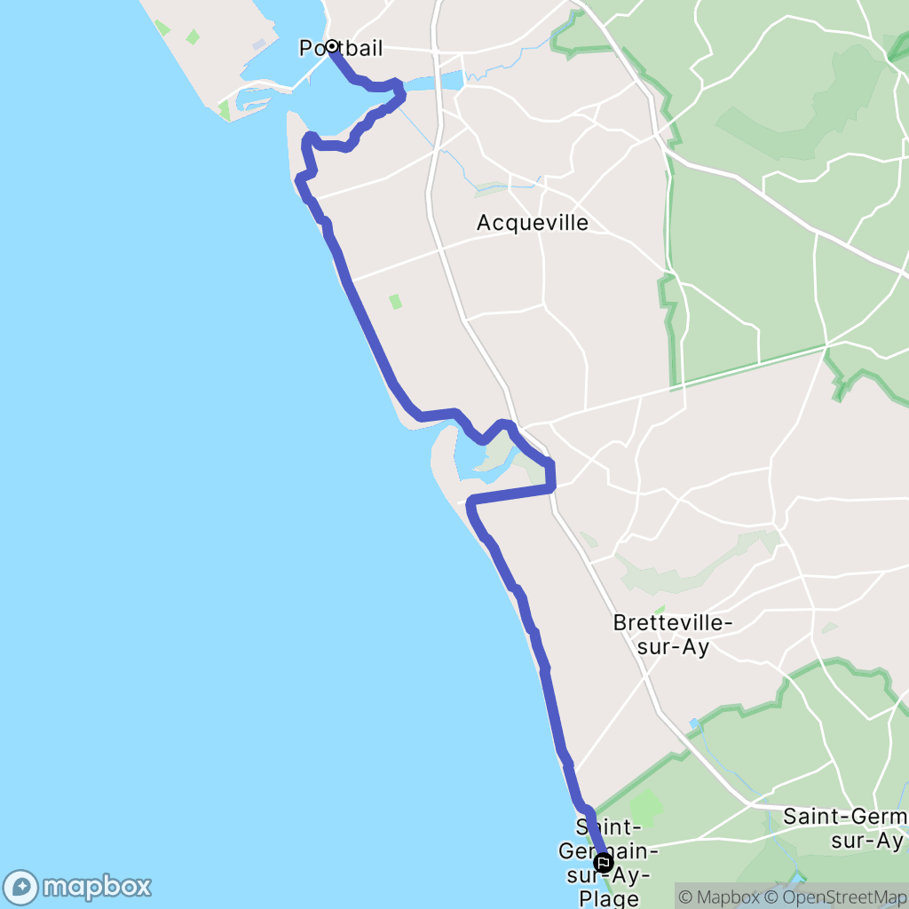 Portbail : carte du parcours de randonnée - France