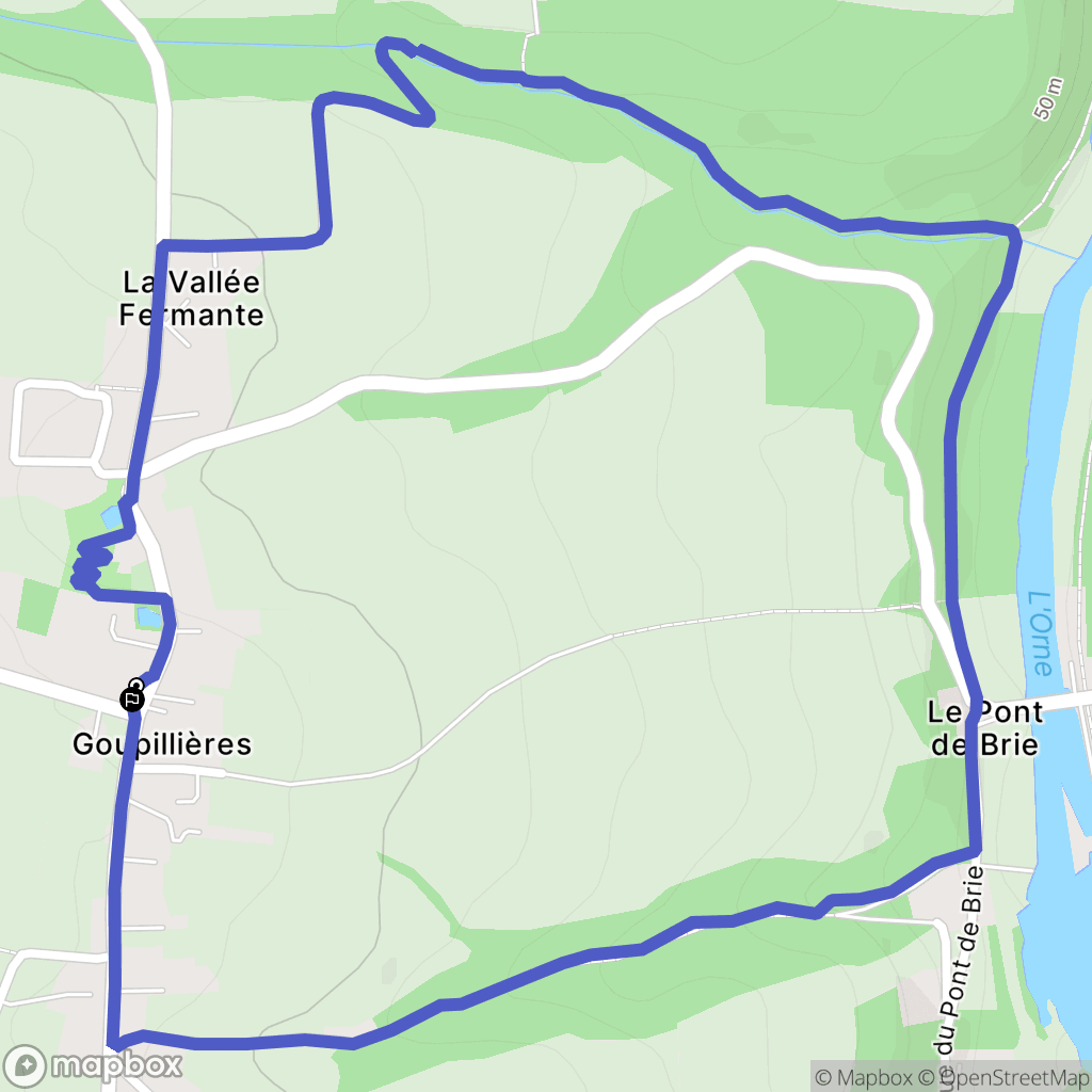 Montillières-sur-Orne : carte du parcours de randonnée - France