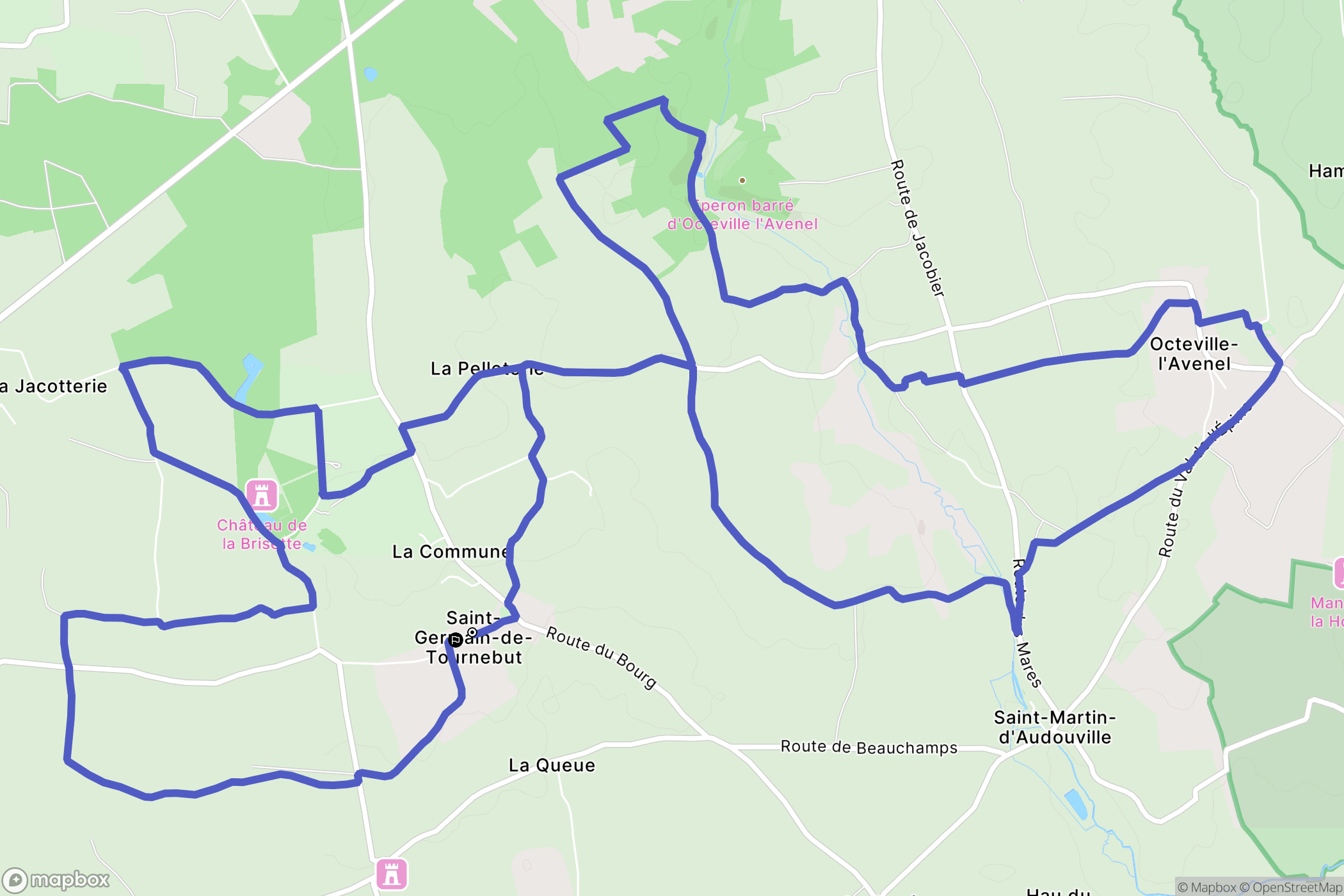 Saint-Germain-de-Tournebut : carte du parcours de randonnée - France