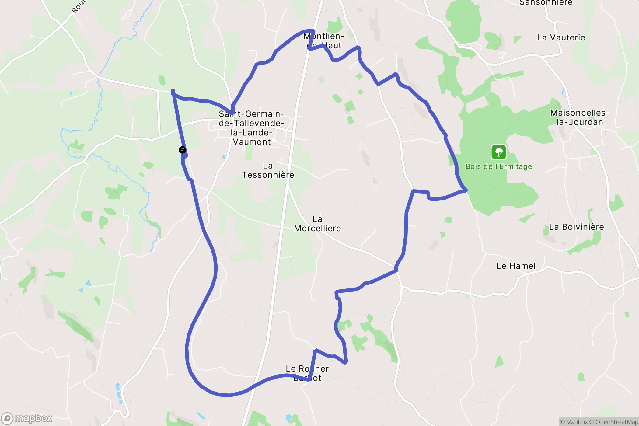 Saint-Germain-de-Tallevende : carte du parcours de randonnée - France