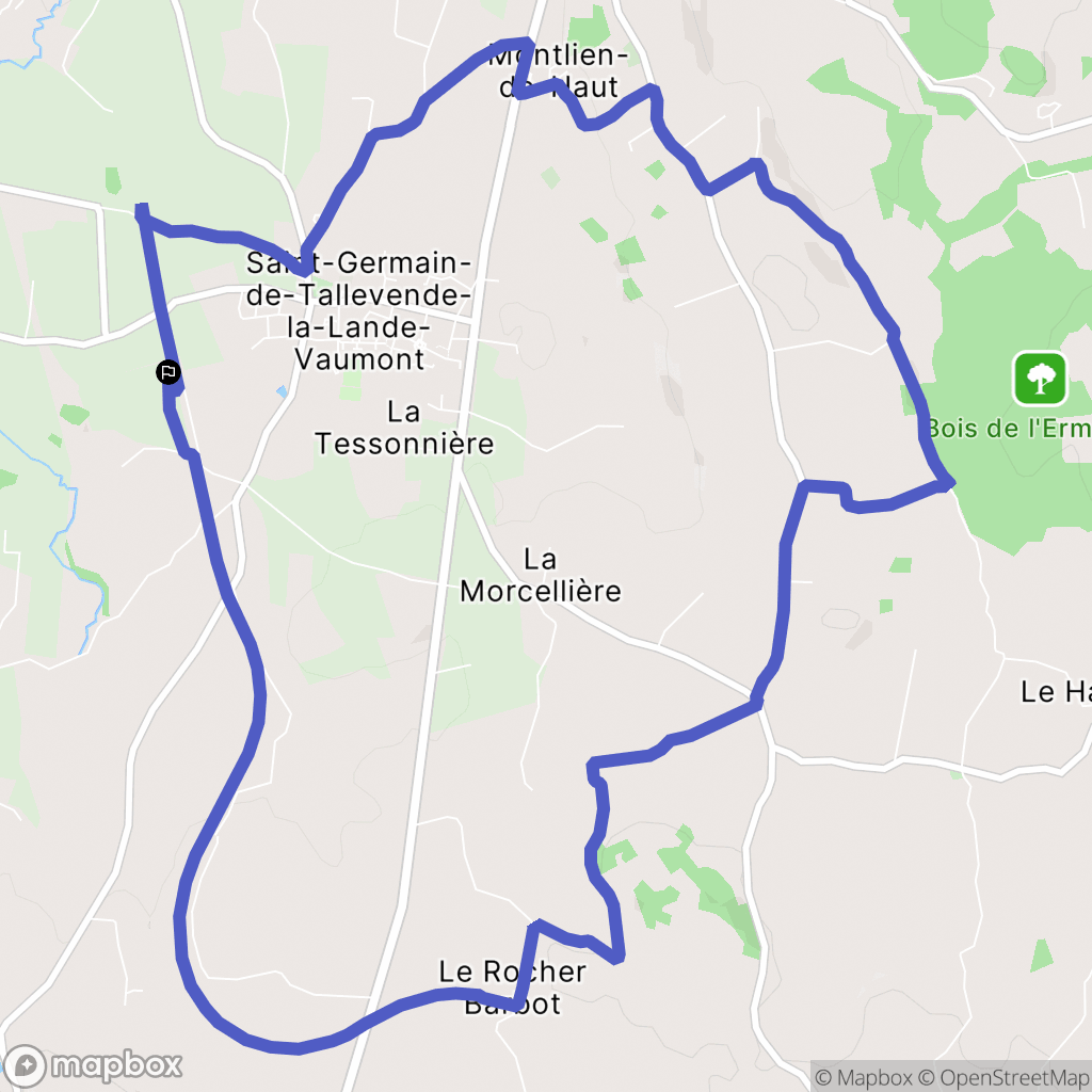 Saint-Germain-de-Tallevende : carte du parcours de randonnée - France