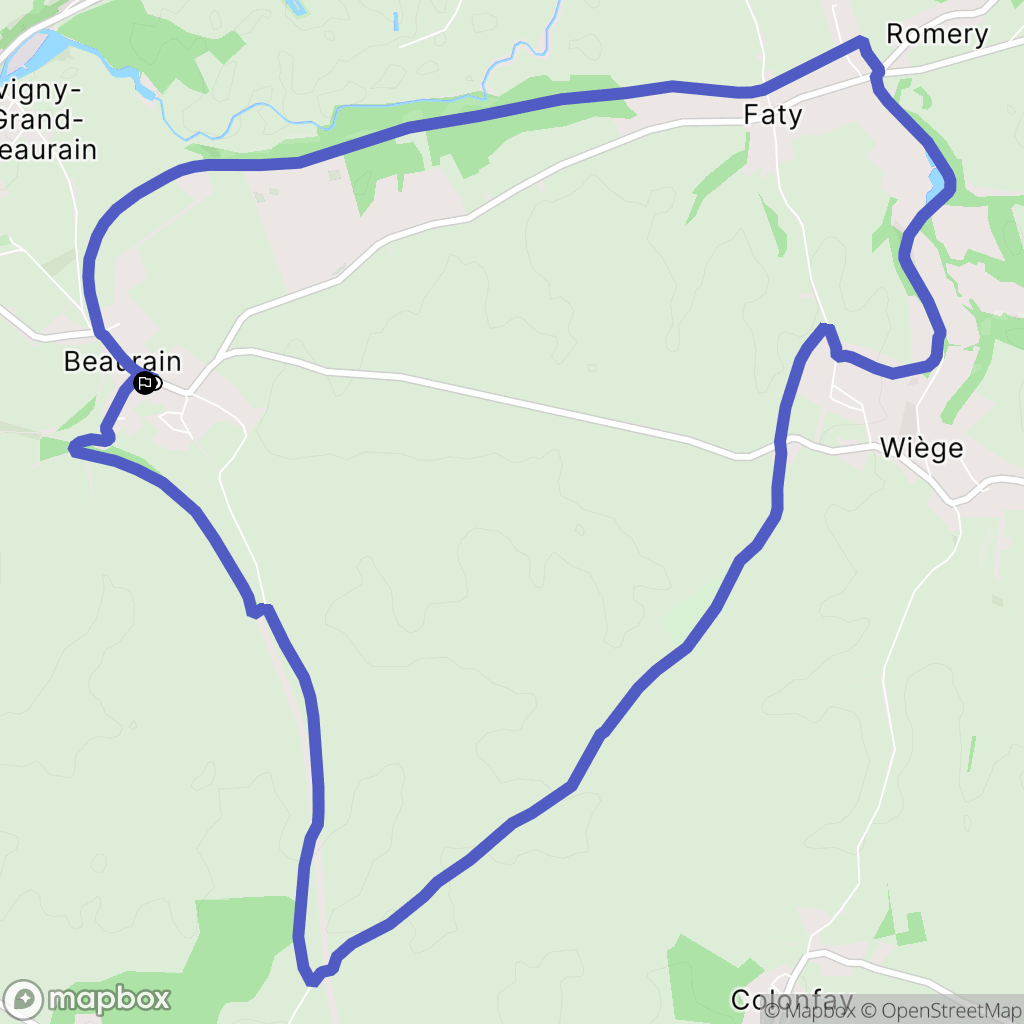 Flavigny-le-Grand-et-Beaurain : carte du parcours de randonnée - France