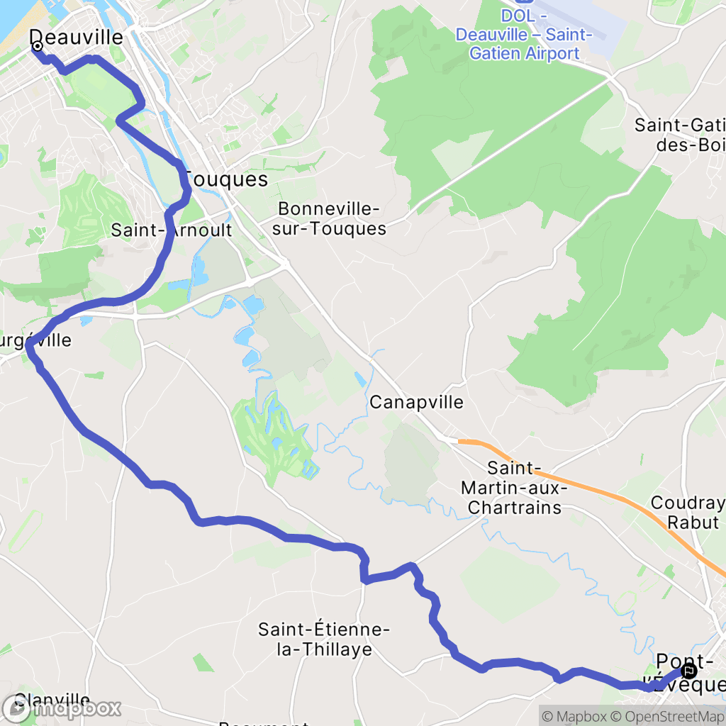 Deauville : carte du parcours de randonnée - France
