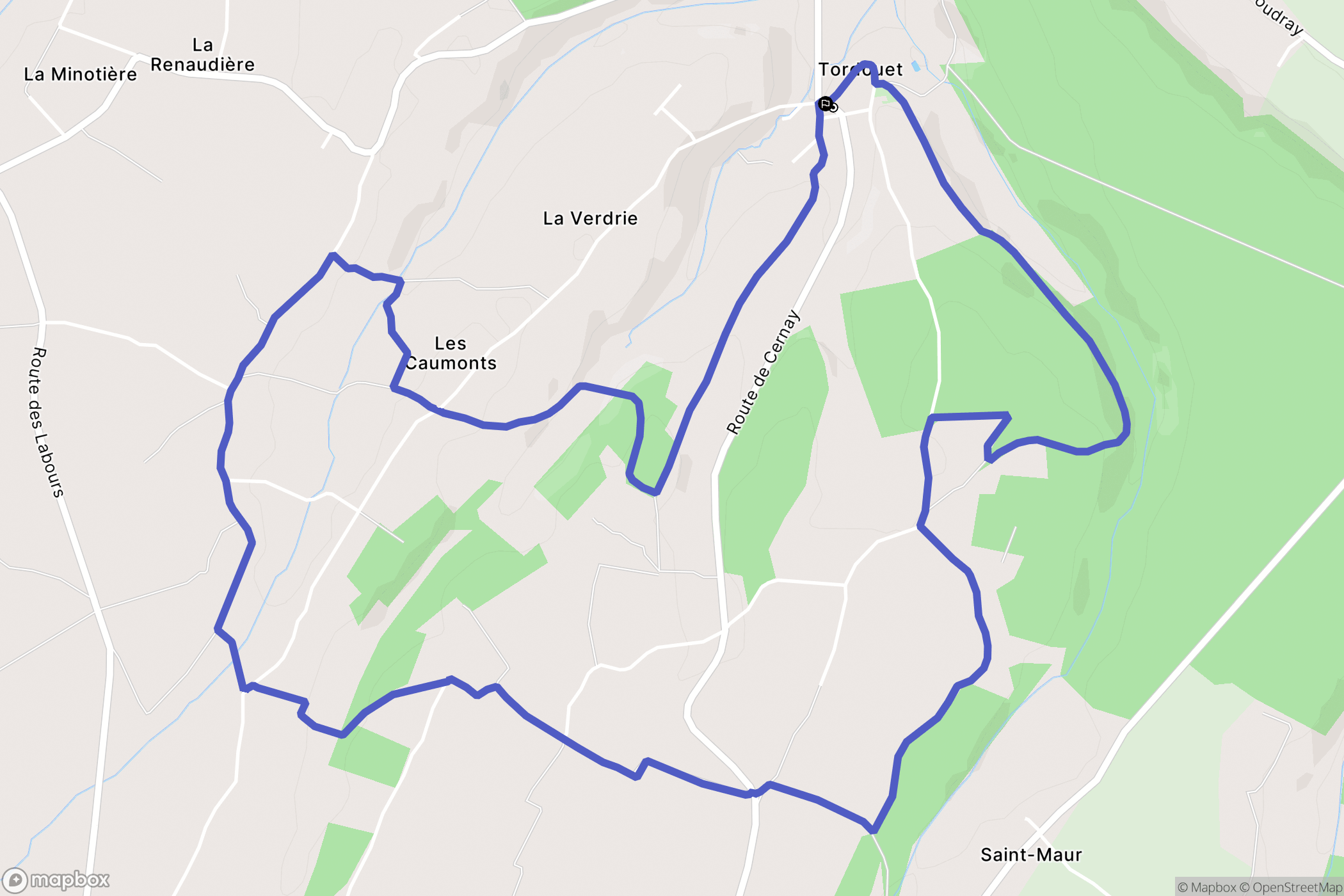 Valorbiquet : carte du parcours de randonnée - France