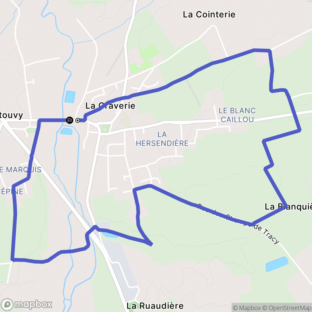 La Graverie : carte du parcours de randonnée - France