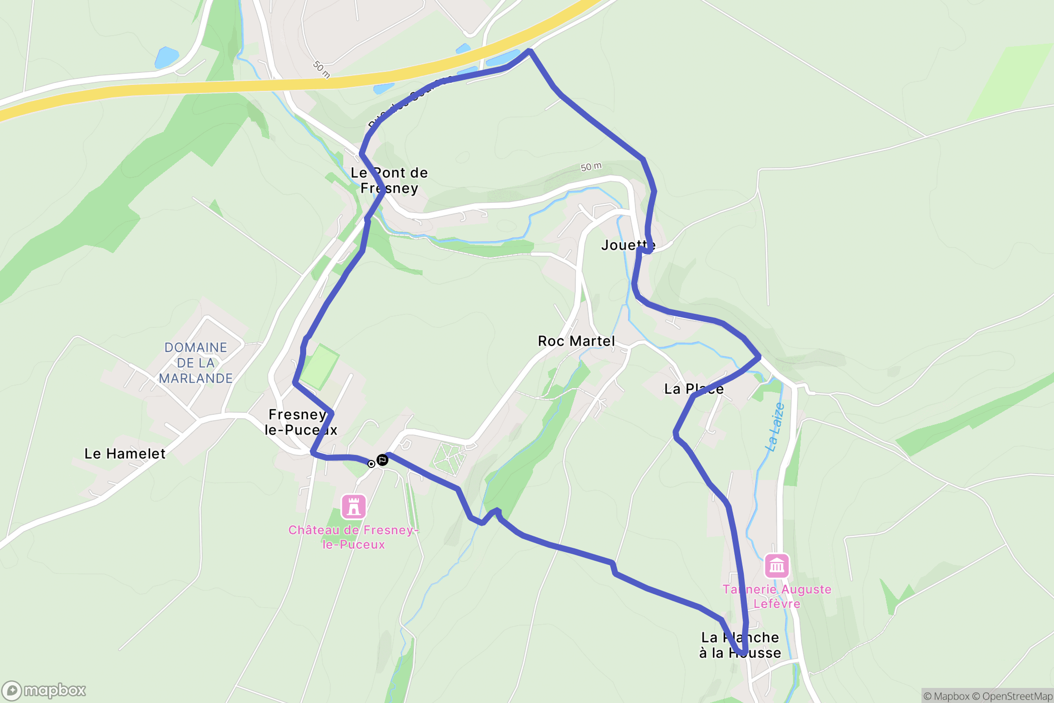 Fresney-le-Puceux : carte du parcours de randonnée - France