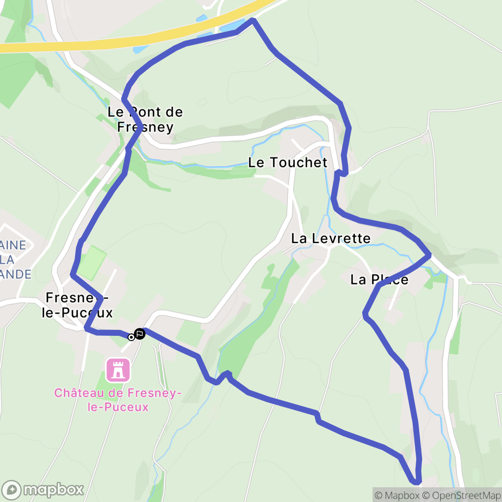 Fresney-le-Puceux : carte du parcours de randonnée - France