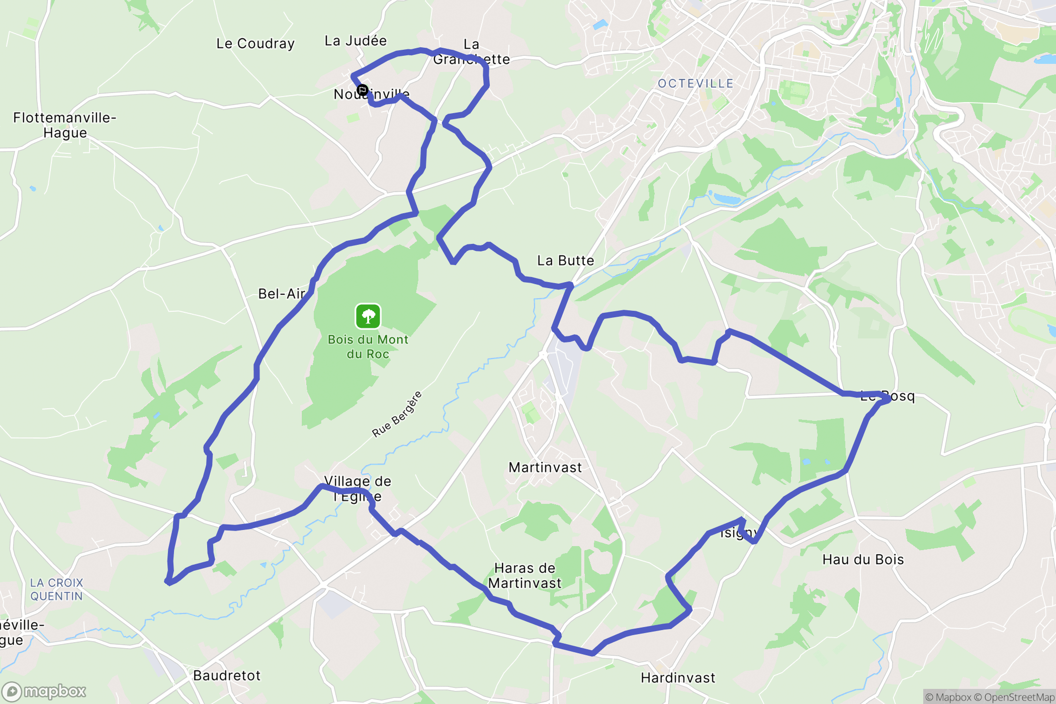 Nouainville : carte du parcours de randonnée - France