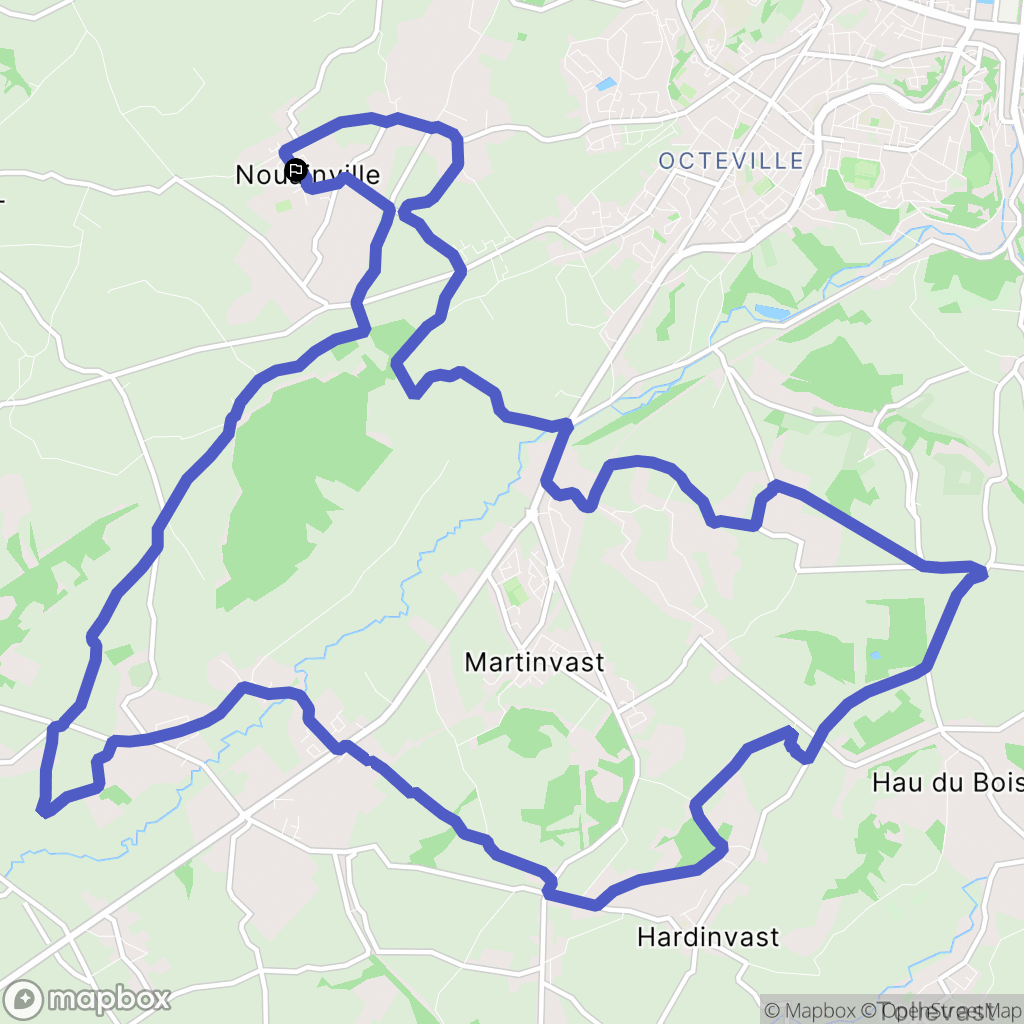 Nouainville : carte du parcours de randonnée - France