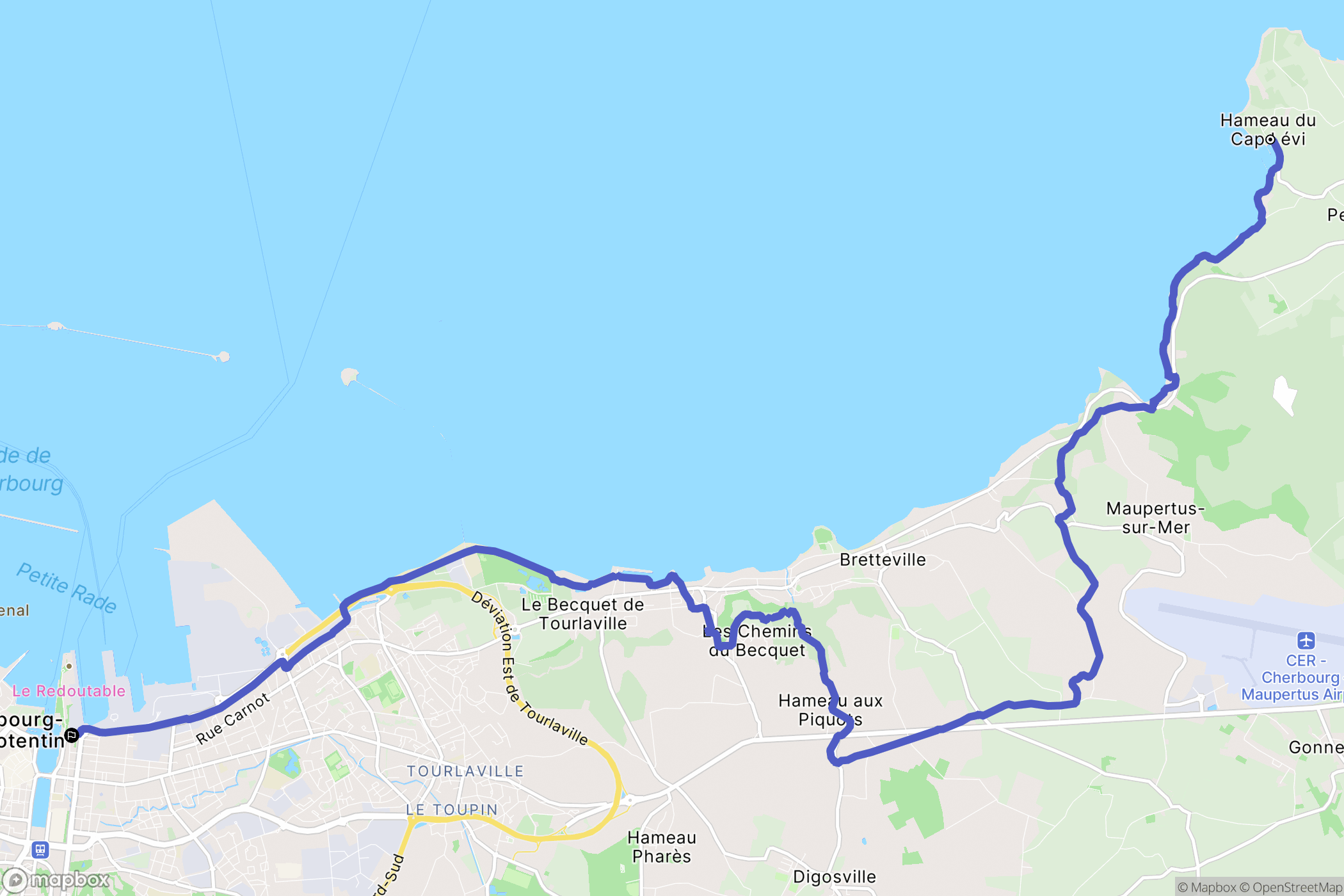 Fermanville : carte du parcours de randonnée - France