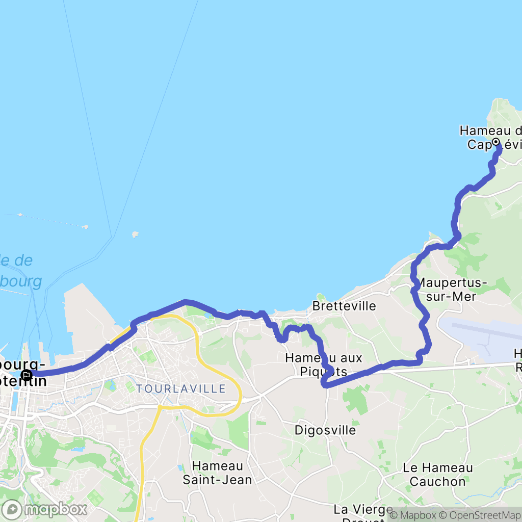 Fermanville : carte du parcours de randonnée - France