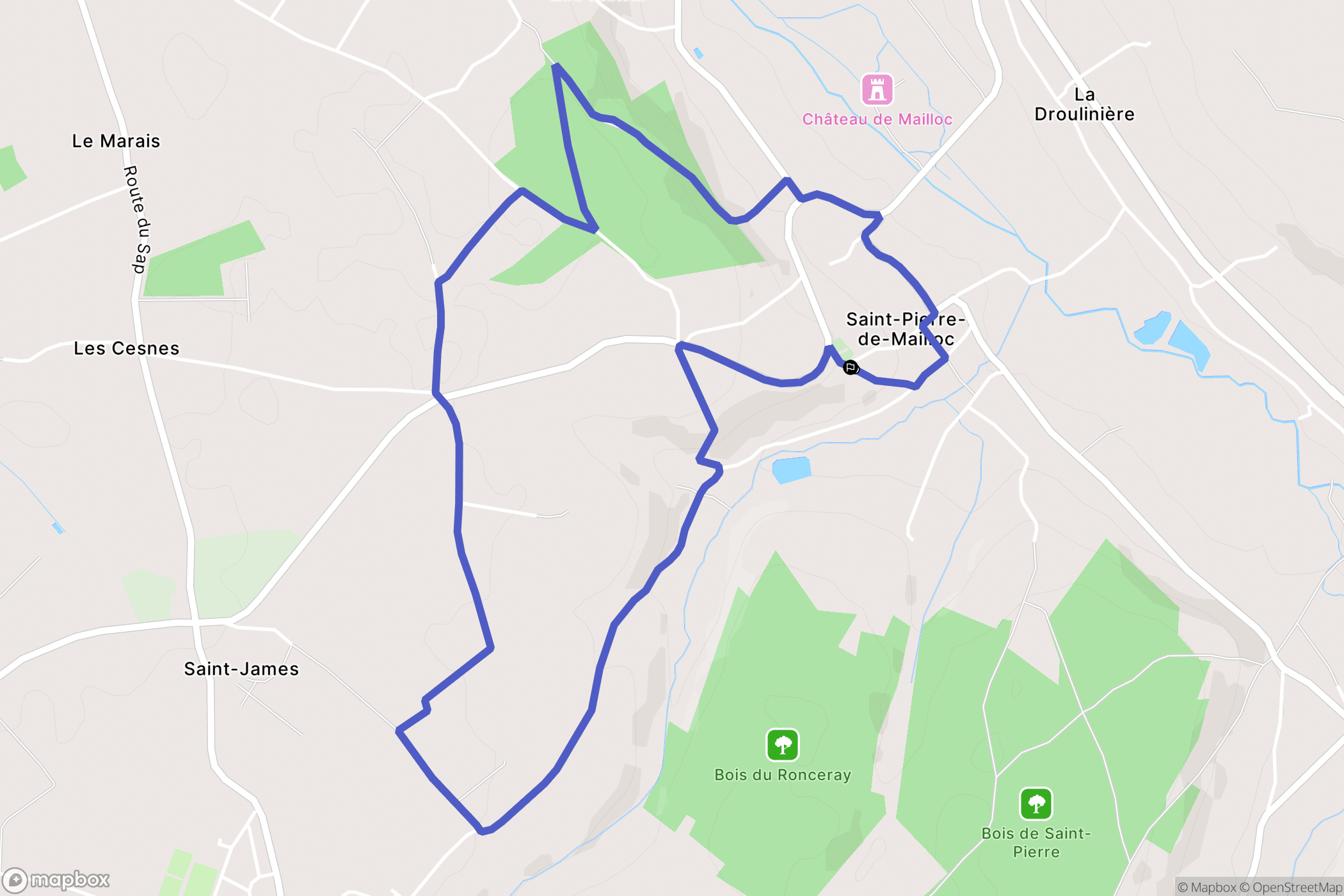 Valorbiquet : carte du parcours de randonnée - France