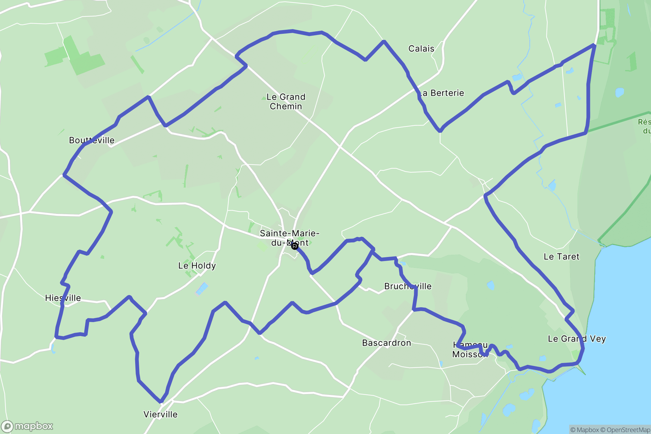 Sainte Marie du Mont : carte du parcours de randonnée - France