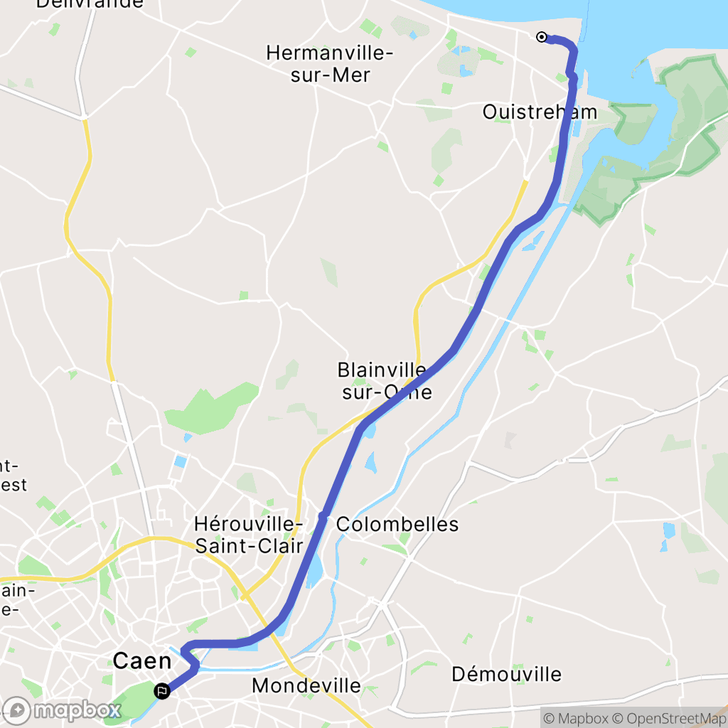 Ouistreham : carte du parcours de randonnée - France