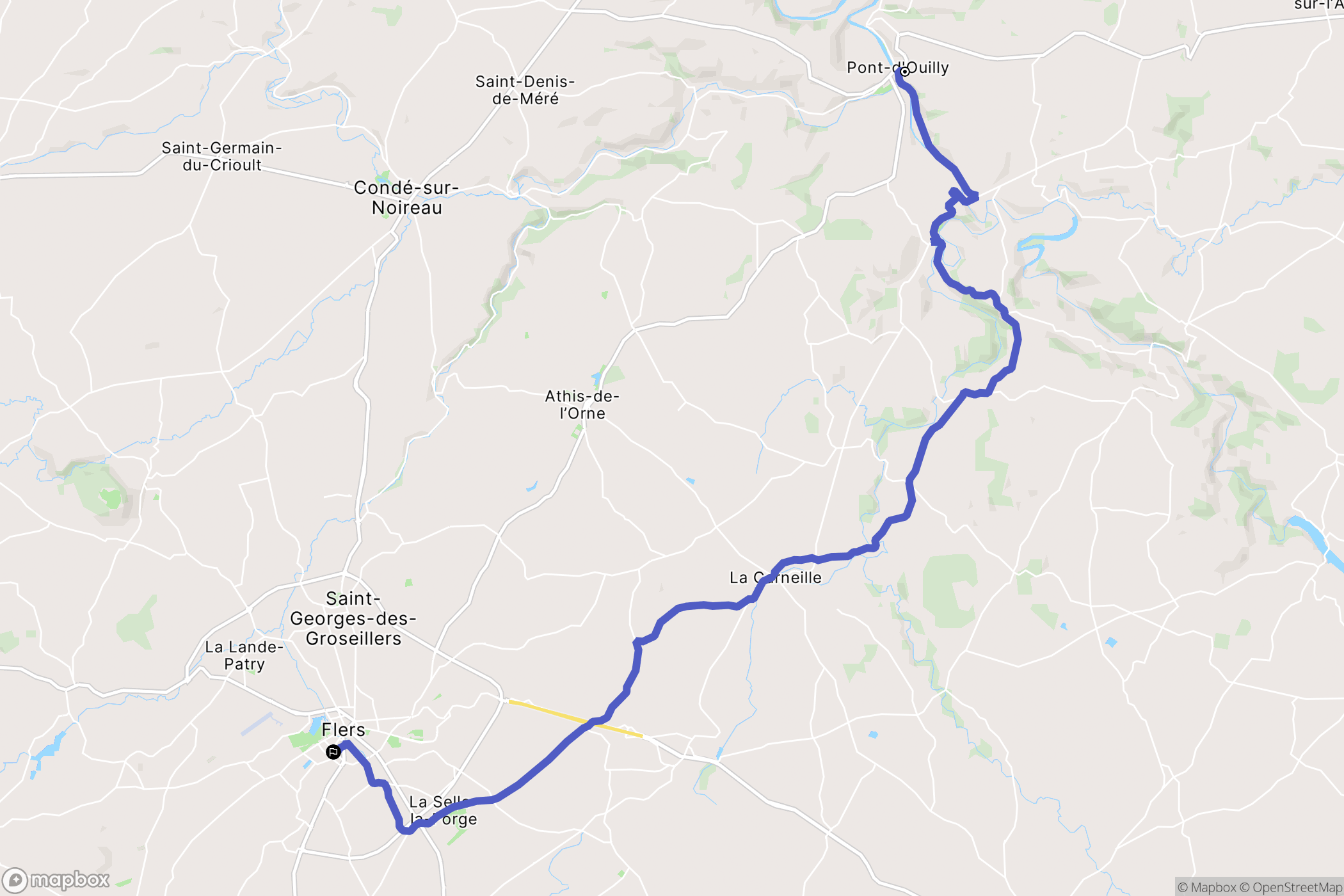 Pont-d'Ouilly : carte du parcours de randonnée - France