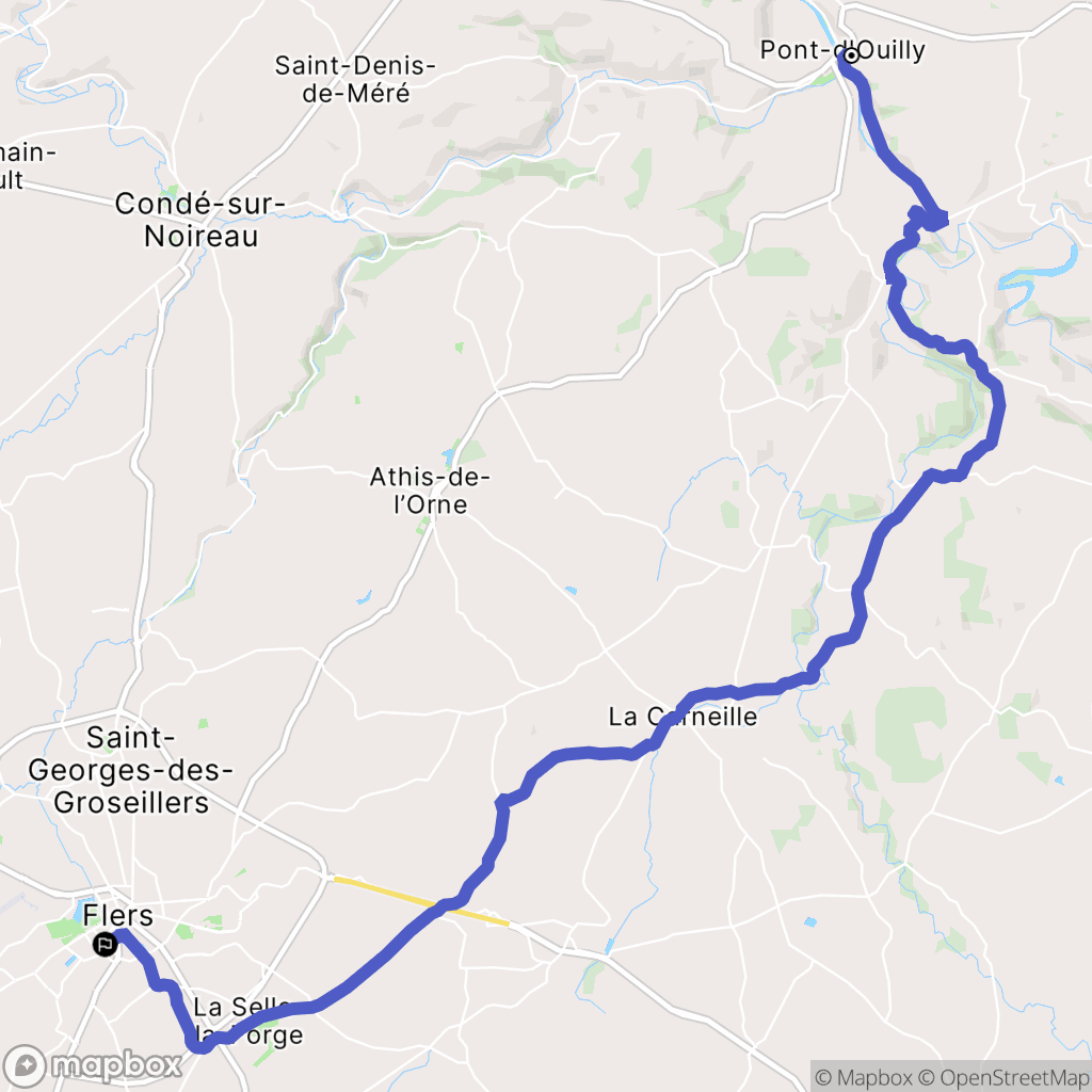 Pont-d'Ouilly : carte du parcours de randonnée - France