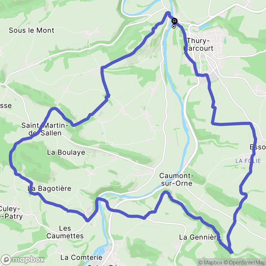 Thury-Harcourt : carte du parcours de randonnée - France