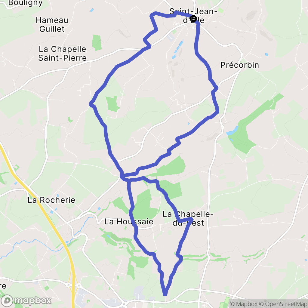 Saint-Jean-d'Elle : carte du parcours de randonnée - France