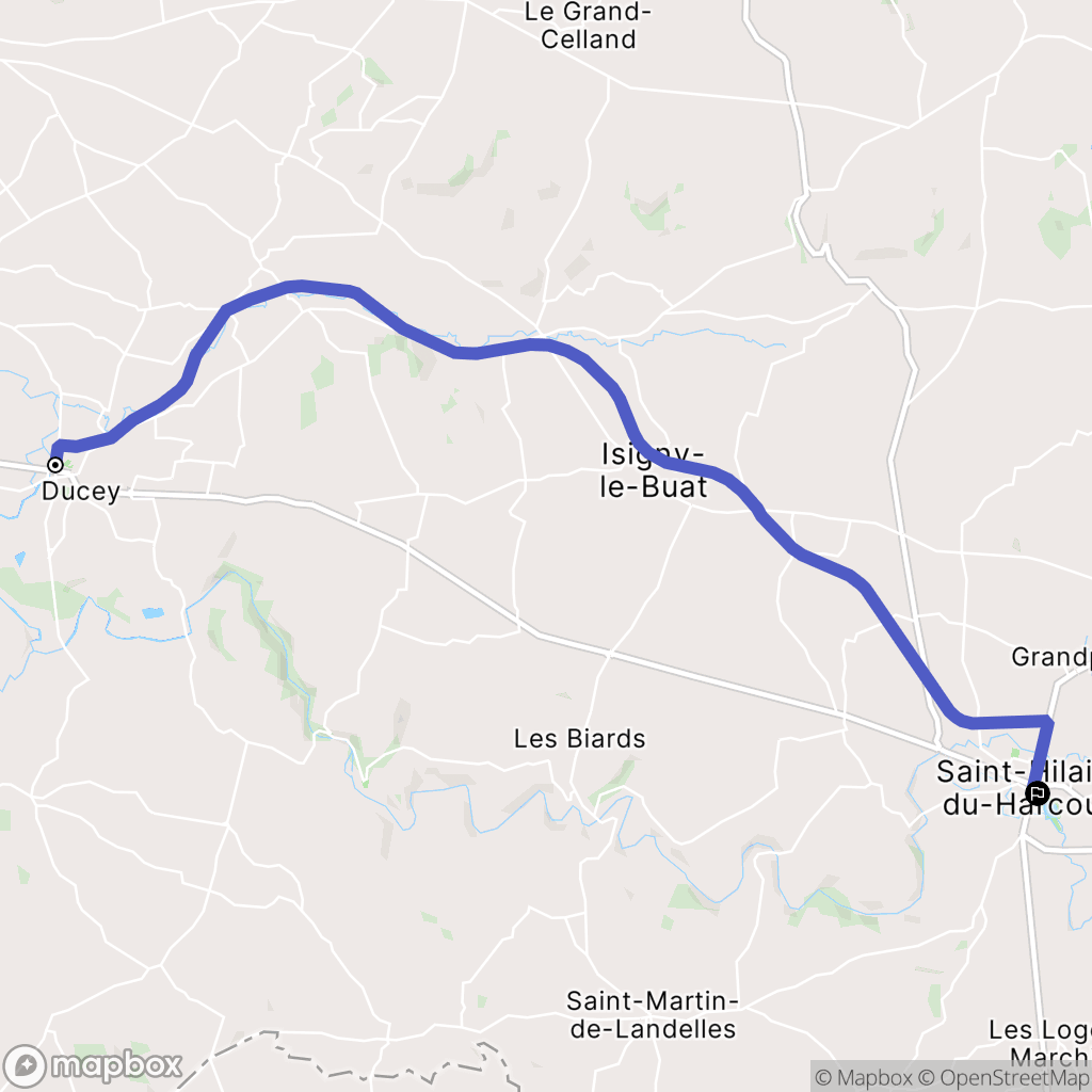 Ducey-les-Chéris : carte du parcours de randonnée - France
