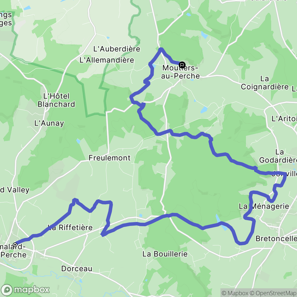 Rémalard-en-Perche : carte du parcours de randonnée - France