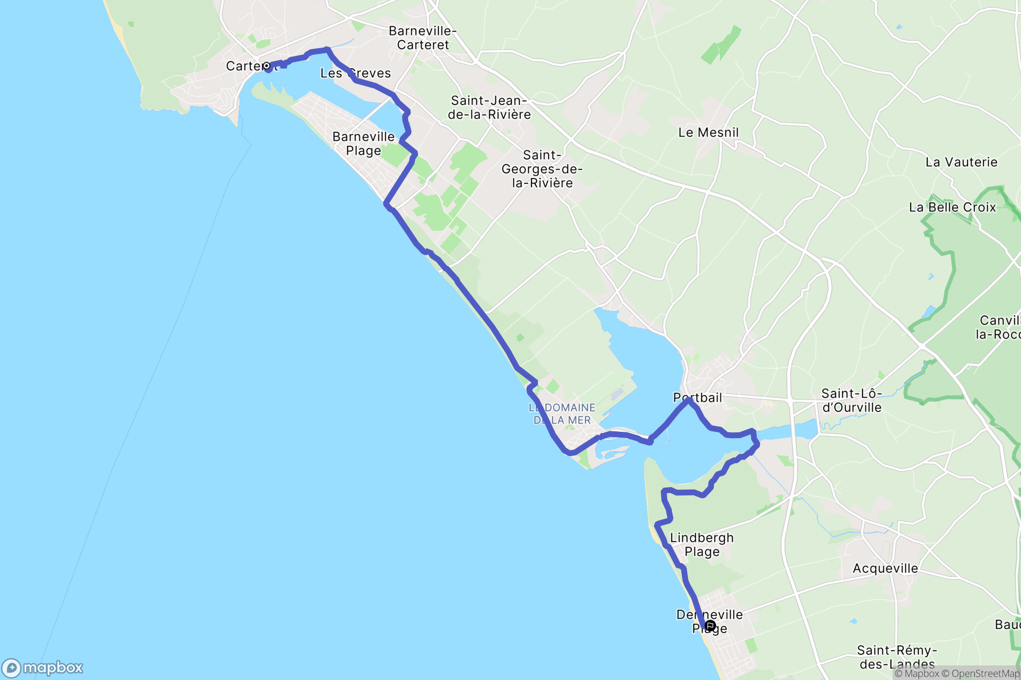 Barneville-Carteret : carte du parcours de randonnée - France
