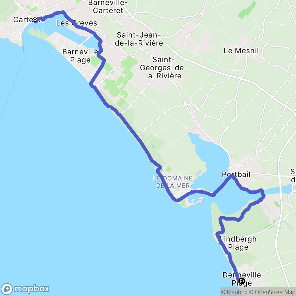 Barneville-Carteret : carte du parcours de randonnée - France