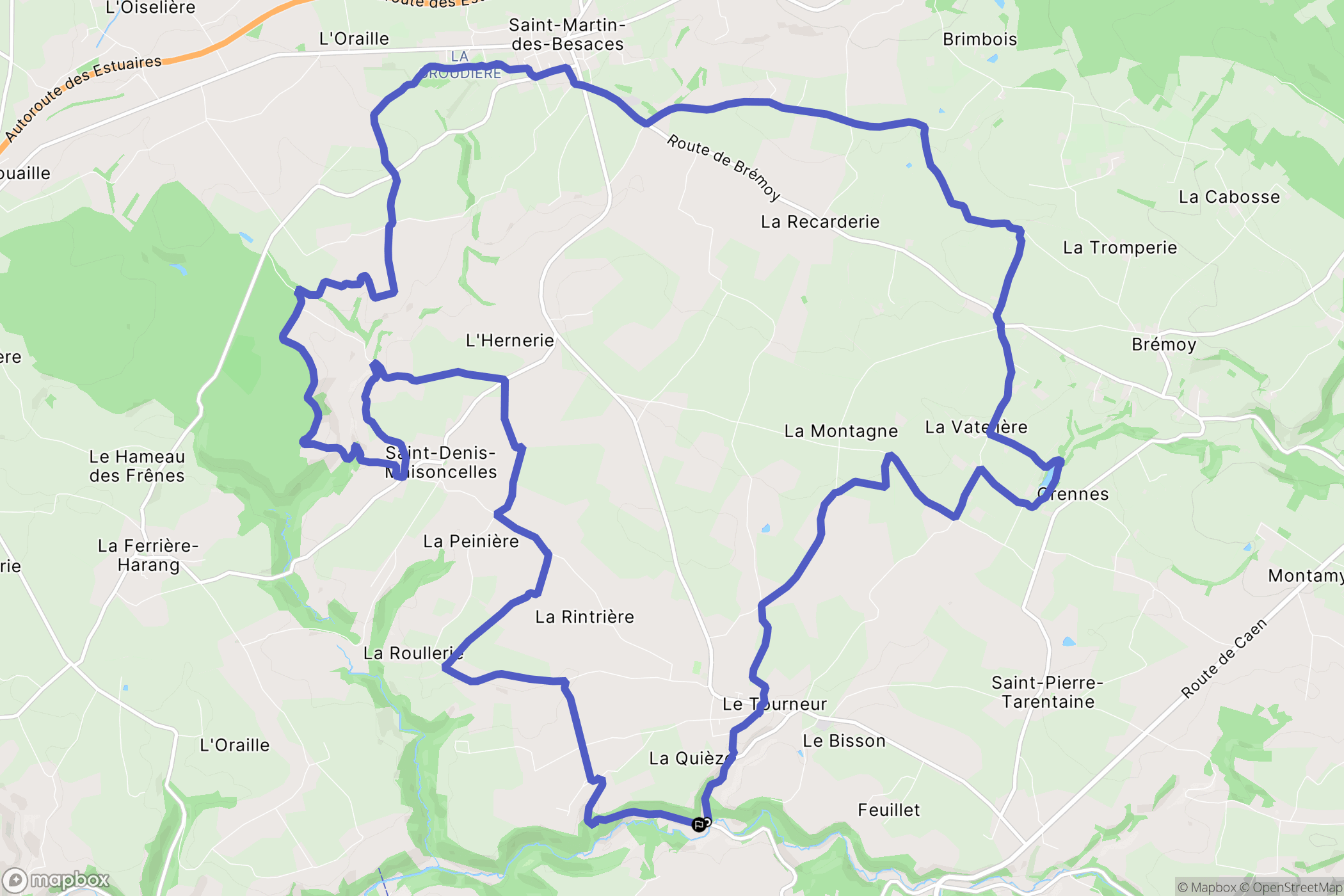 Le Tourneur : carte du parcours de randonnée - France