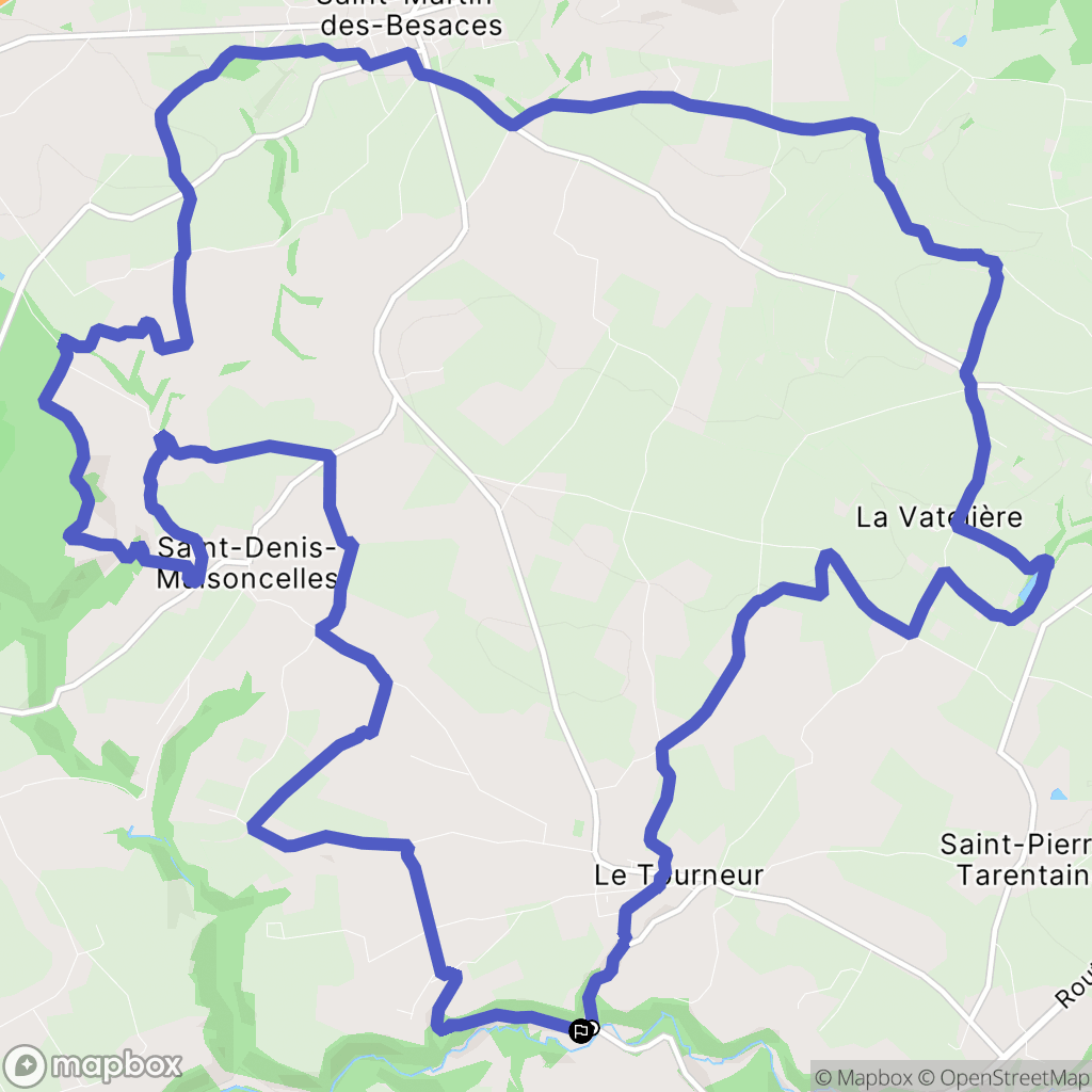 Le Tourneur : carte du parcours de randonnée - France