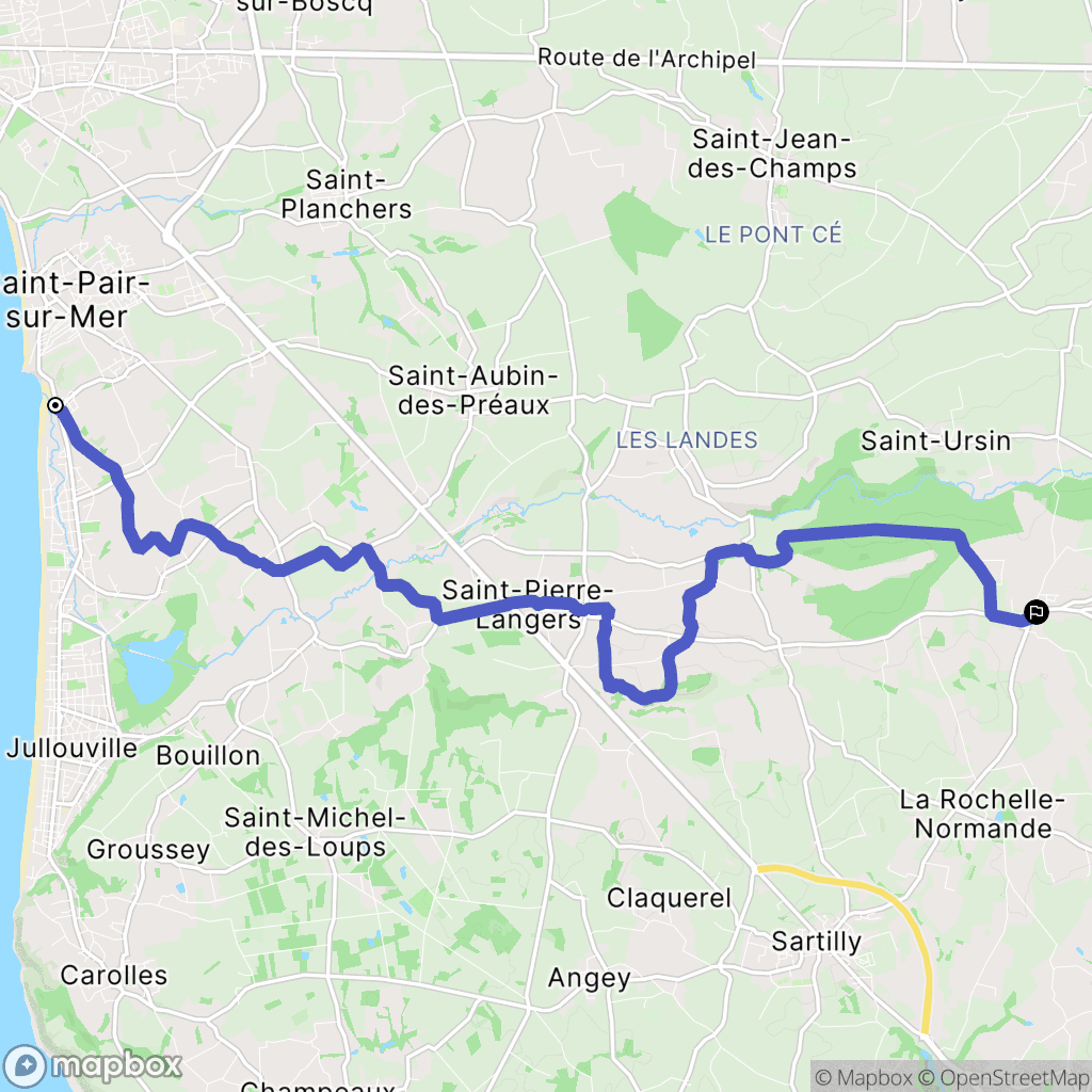 Saint-Pair-sur-Mer : carte du parcours de randonnée - France