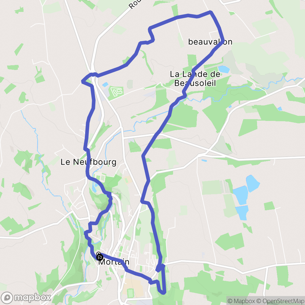 Mortain : carte du parcours de randonnée - France