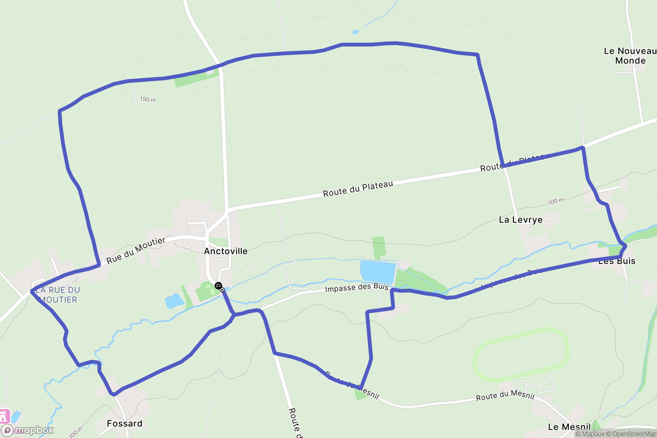 Aurseulles (Anctoville) : carte du parcours de randonnée - France