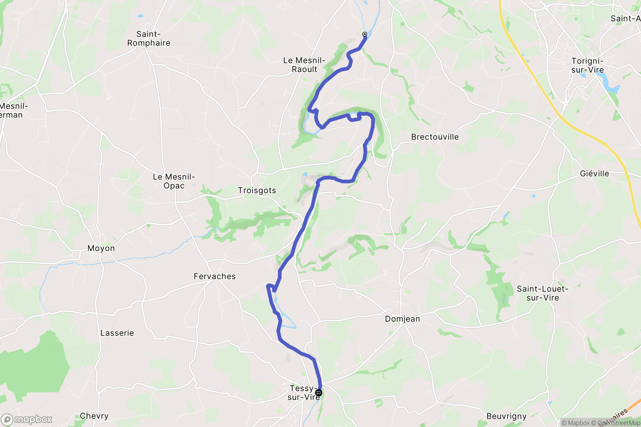 La Boisselière : carte du parcours de randonnée - France